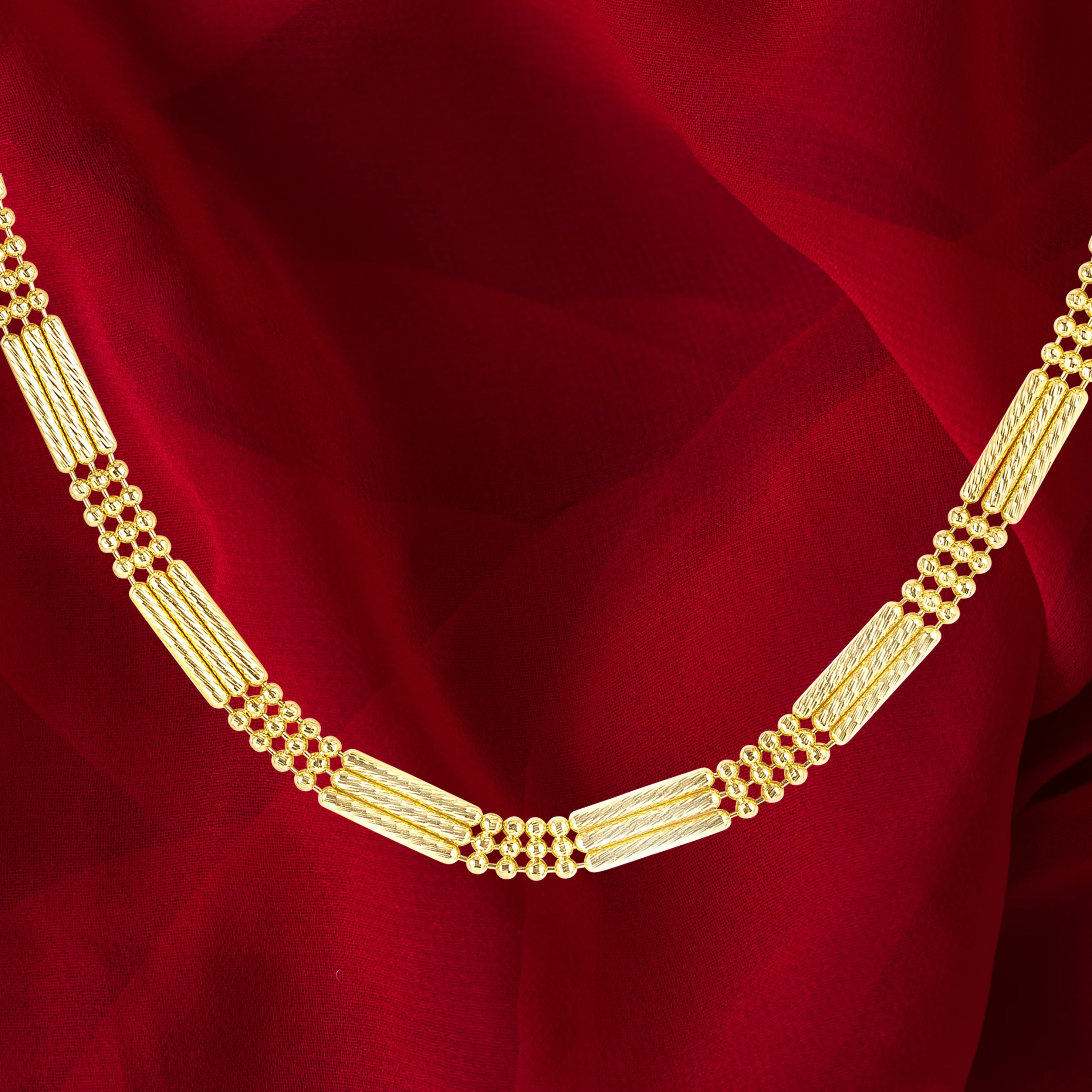 18K Pure Gold 1 Color Layer Seed Chain - Image 4