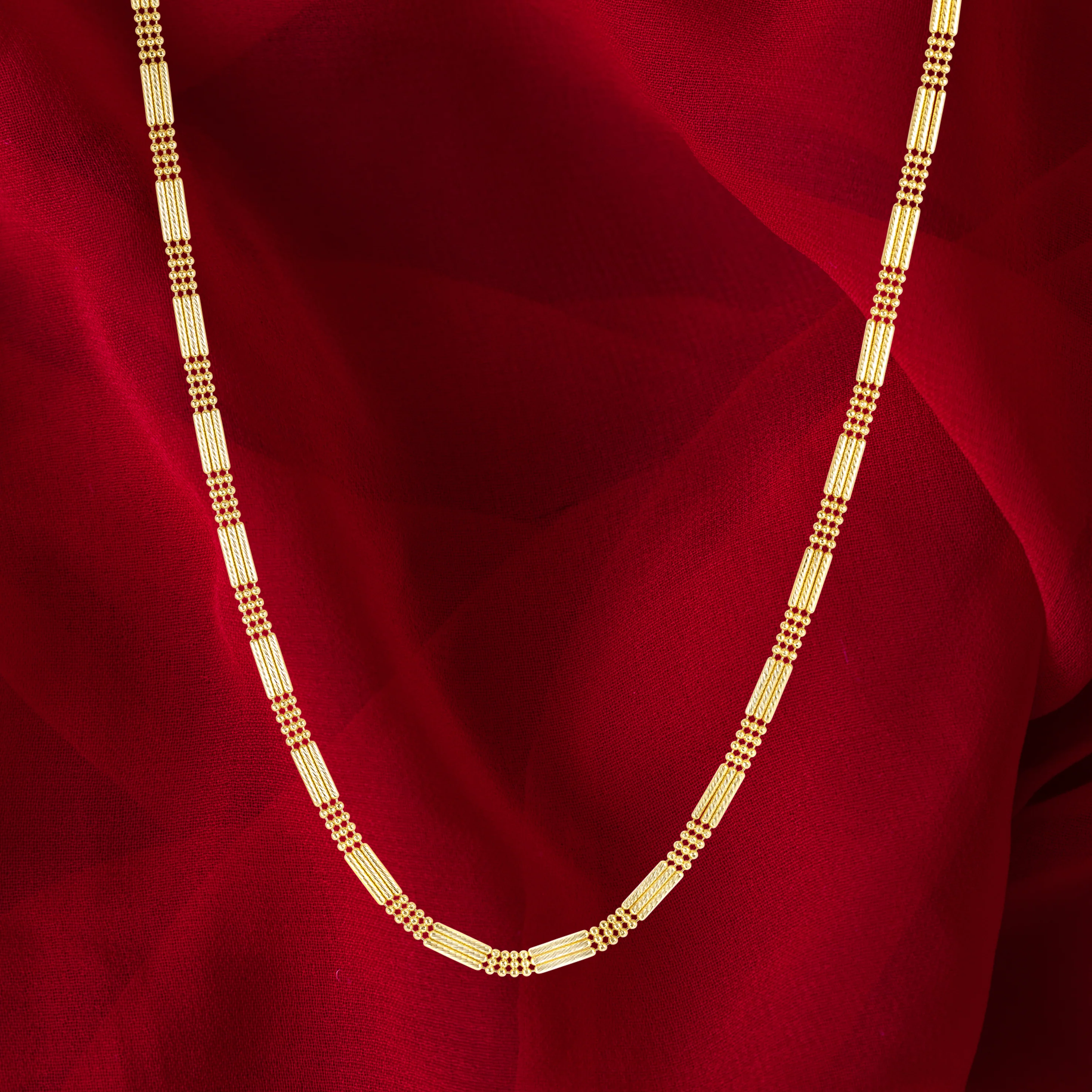 18K Pure Gold 1 Color Layer Seed Chain - Image 5