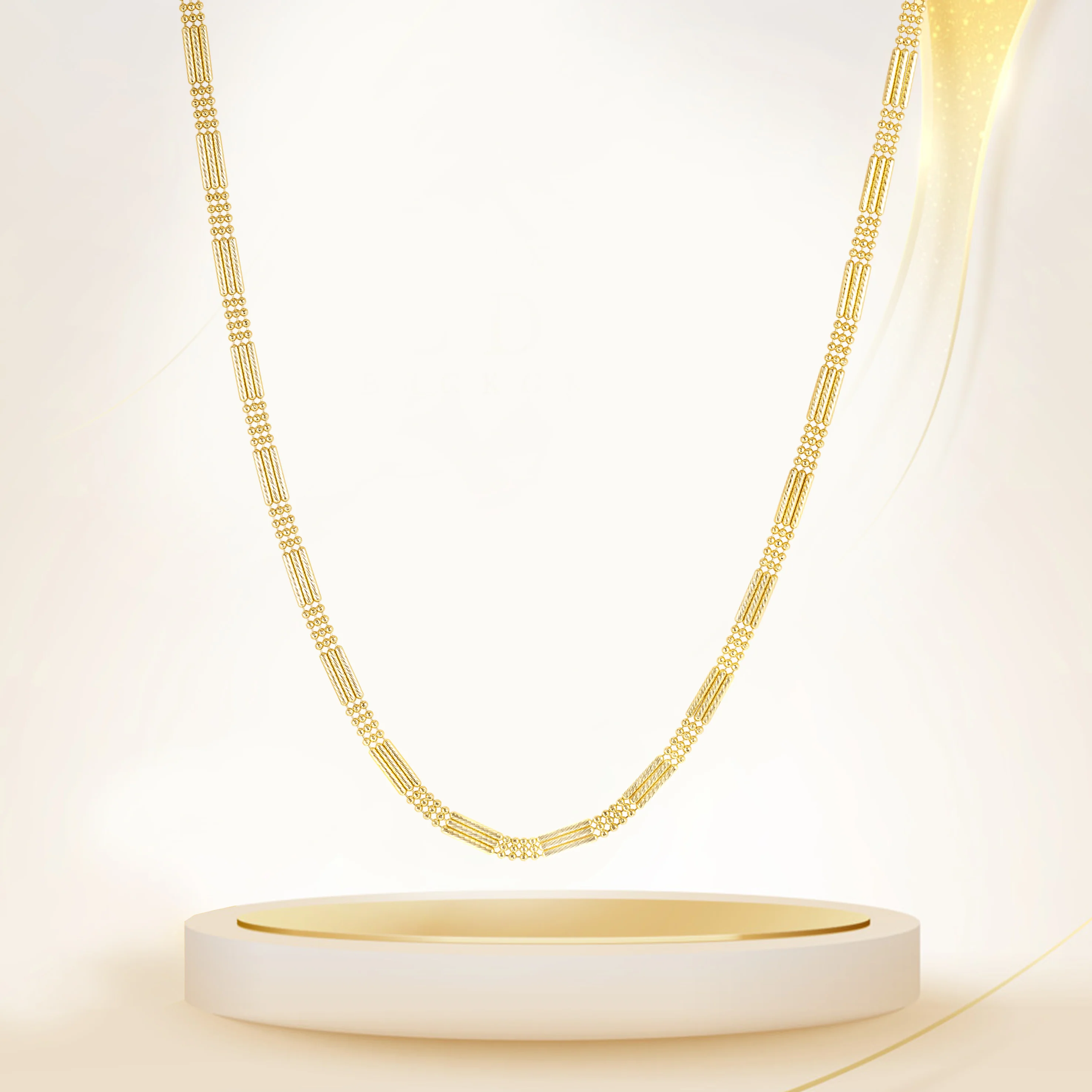 18K Pure Gold 1 Color Layer Seed Chain - Image 6