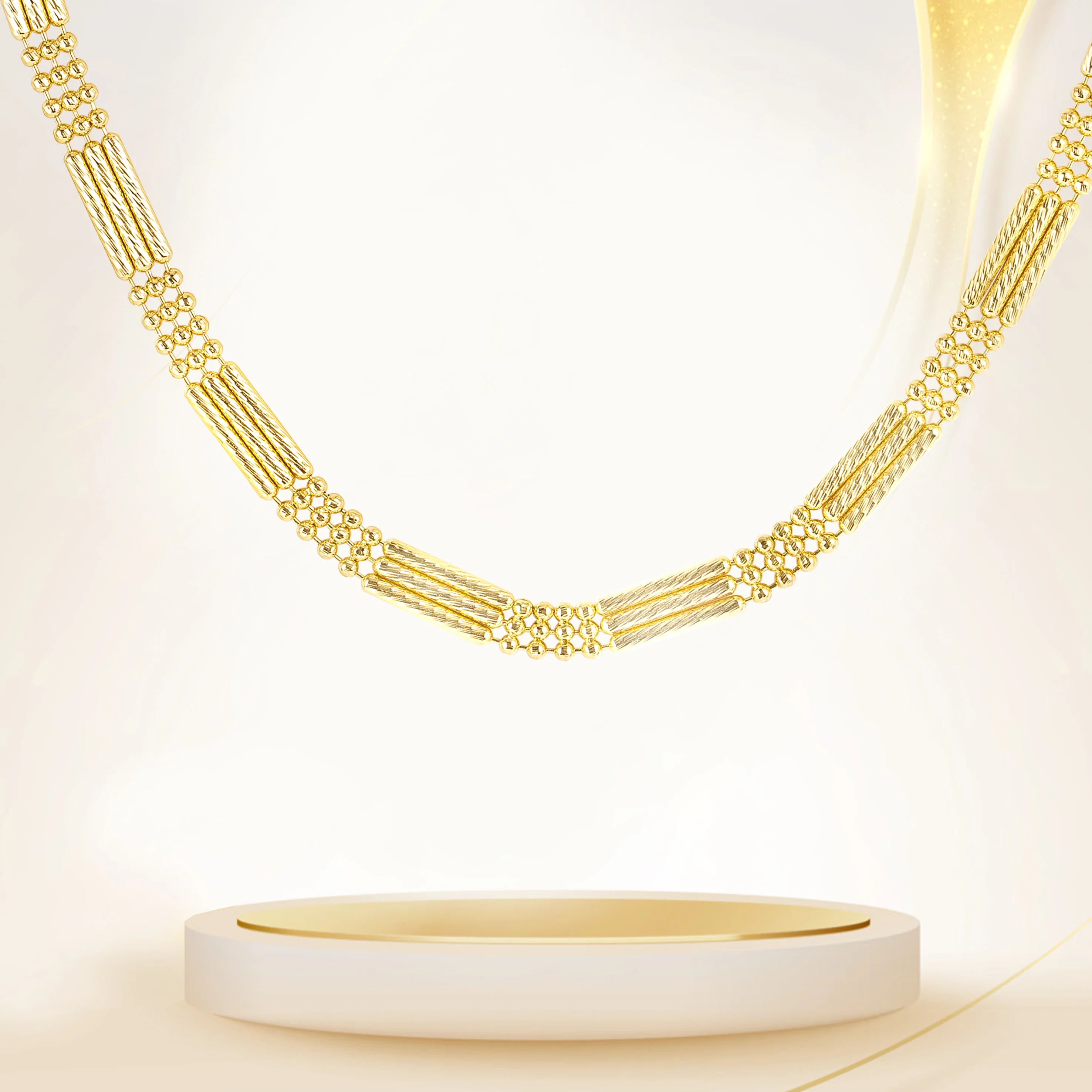 18K Pure Gold 1 Color Layer Seed Chain - Image 7