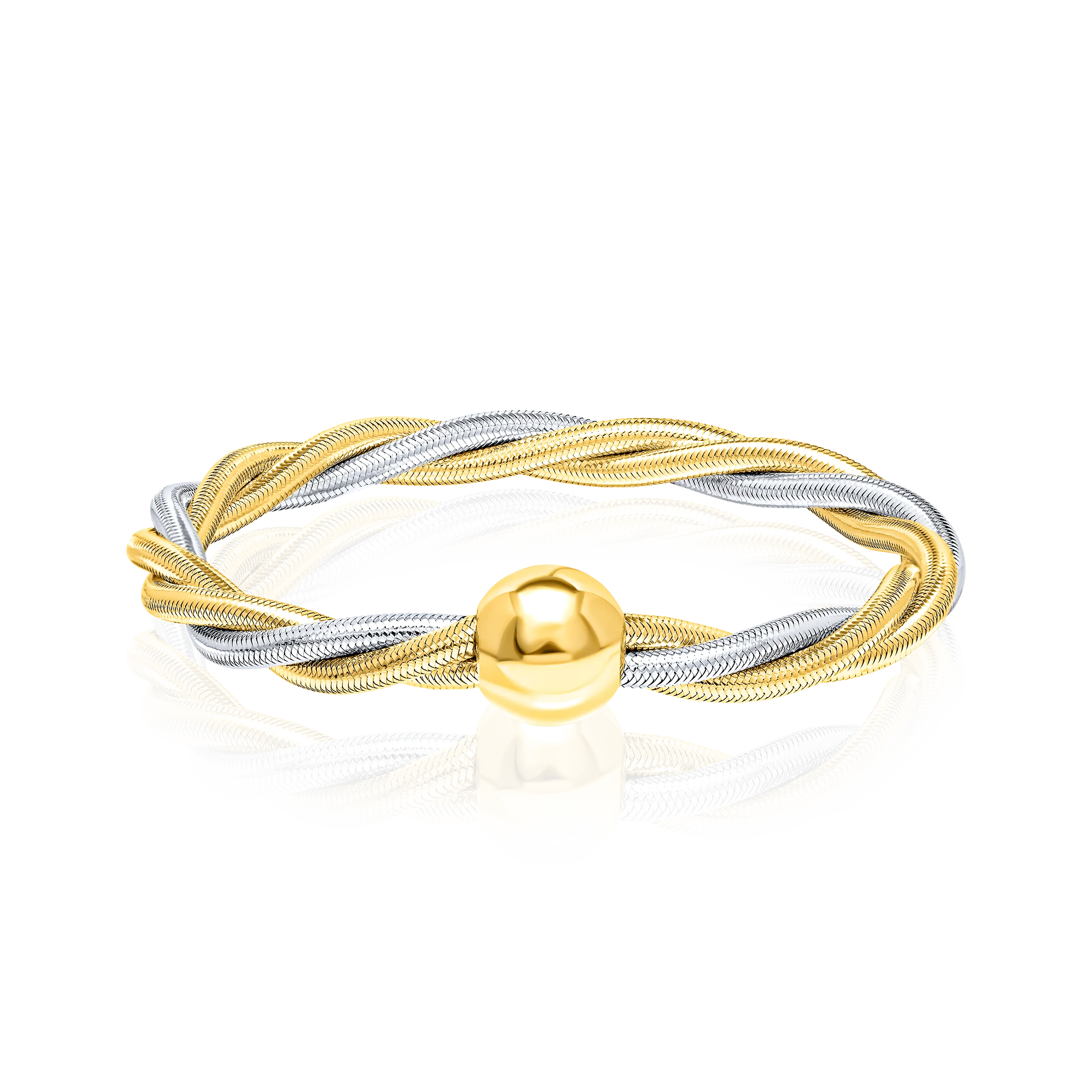 18K Pure Gold 2 Layer Twisted Seed Bangle Talagold