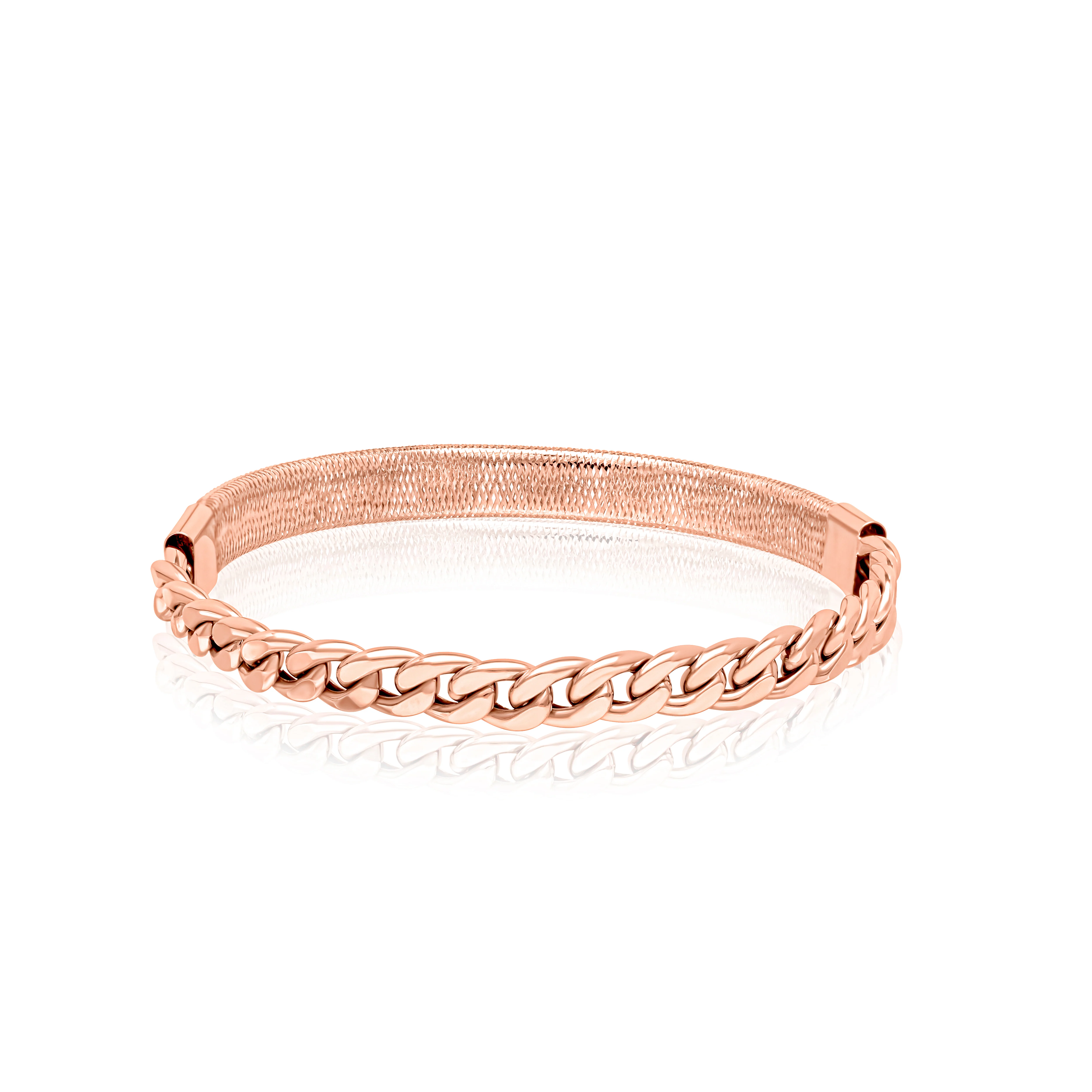 18K Pure Gold 3 Color Elastic Bangle Set - Image 2