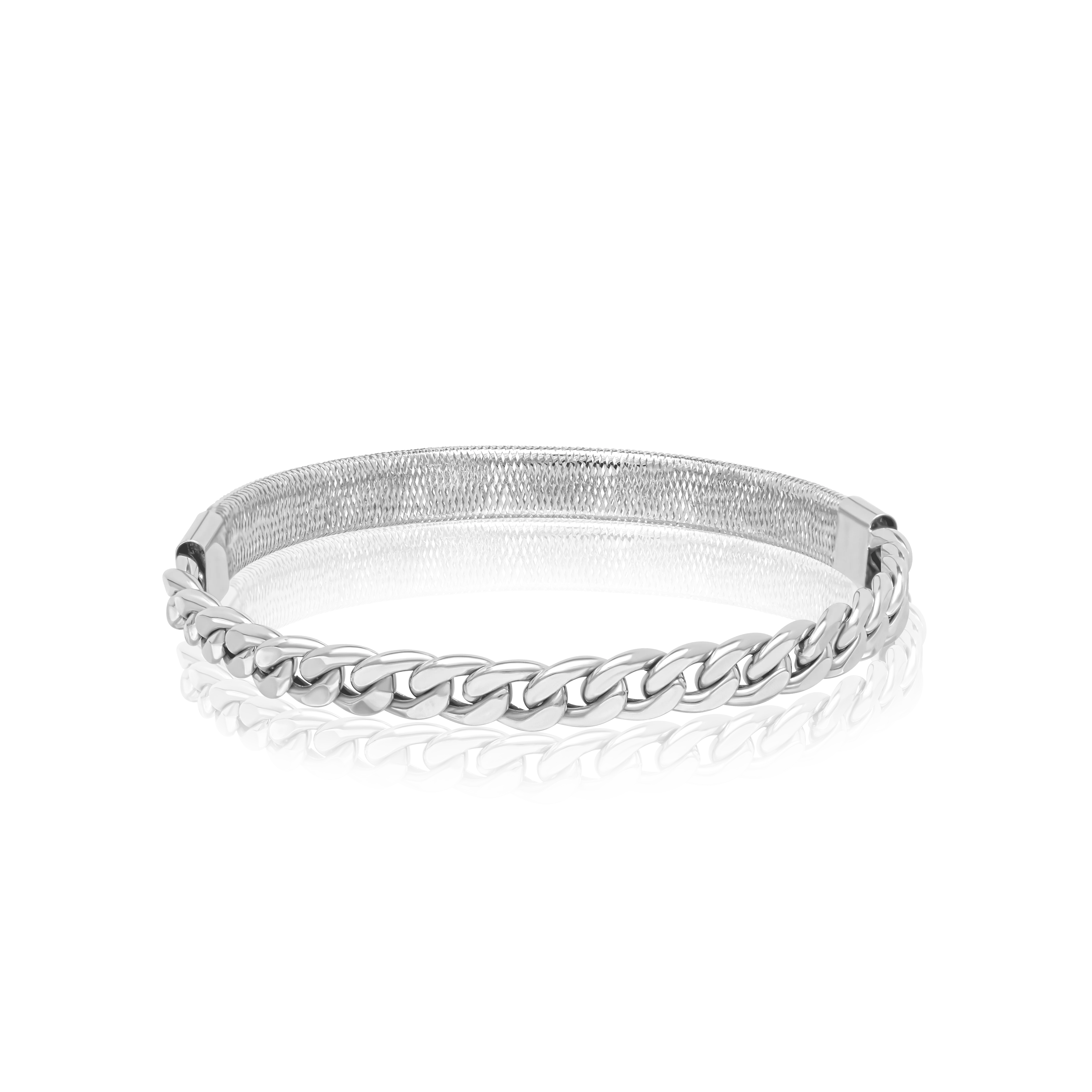 18K Pure Gold 3 Color Elastic Bangle Set - Image 3
