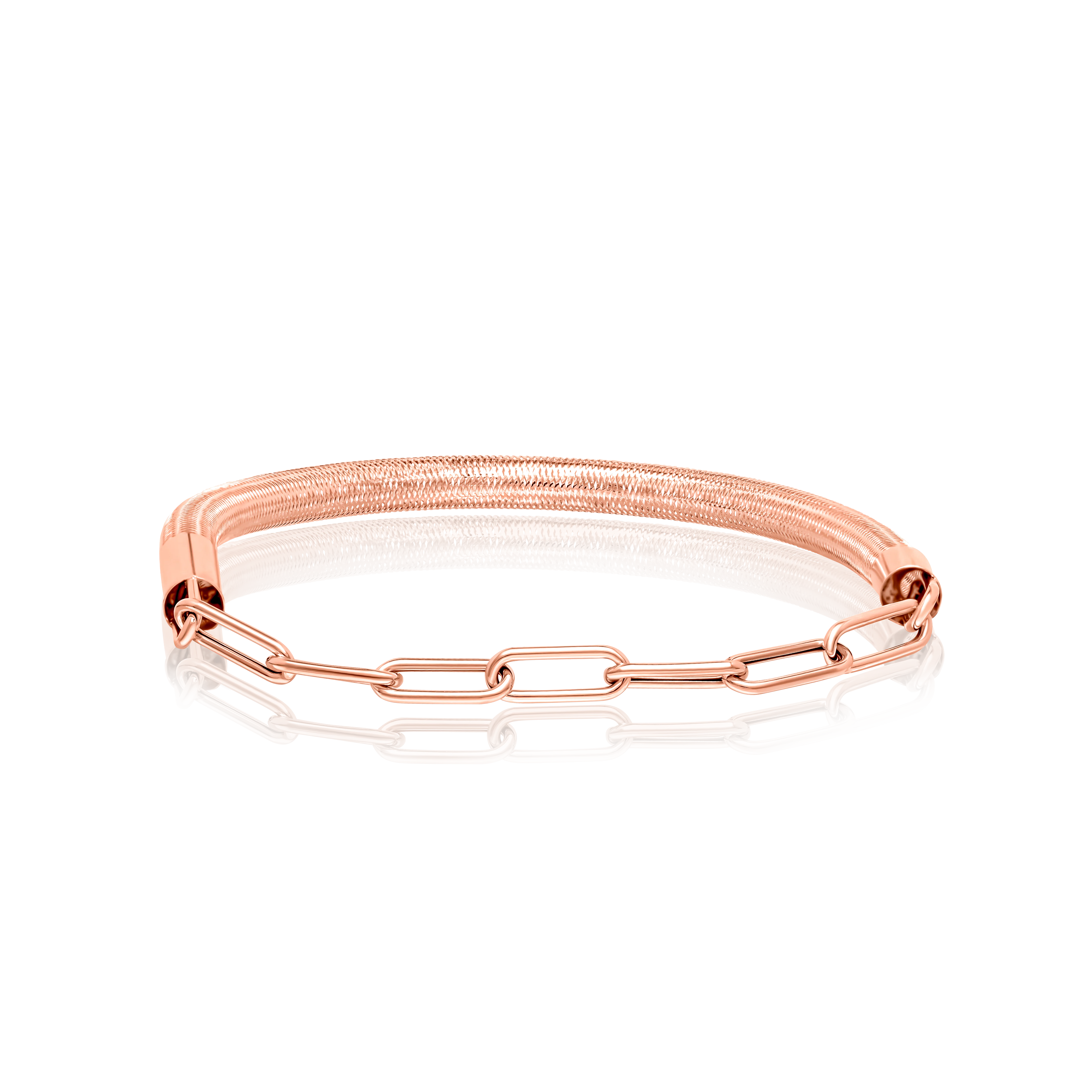 18K Pure Gold 3 Color Elastic Bangle Set - Image 2