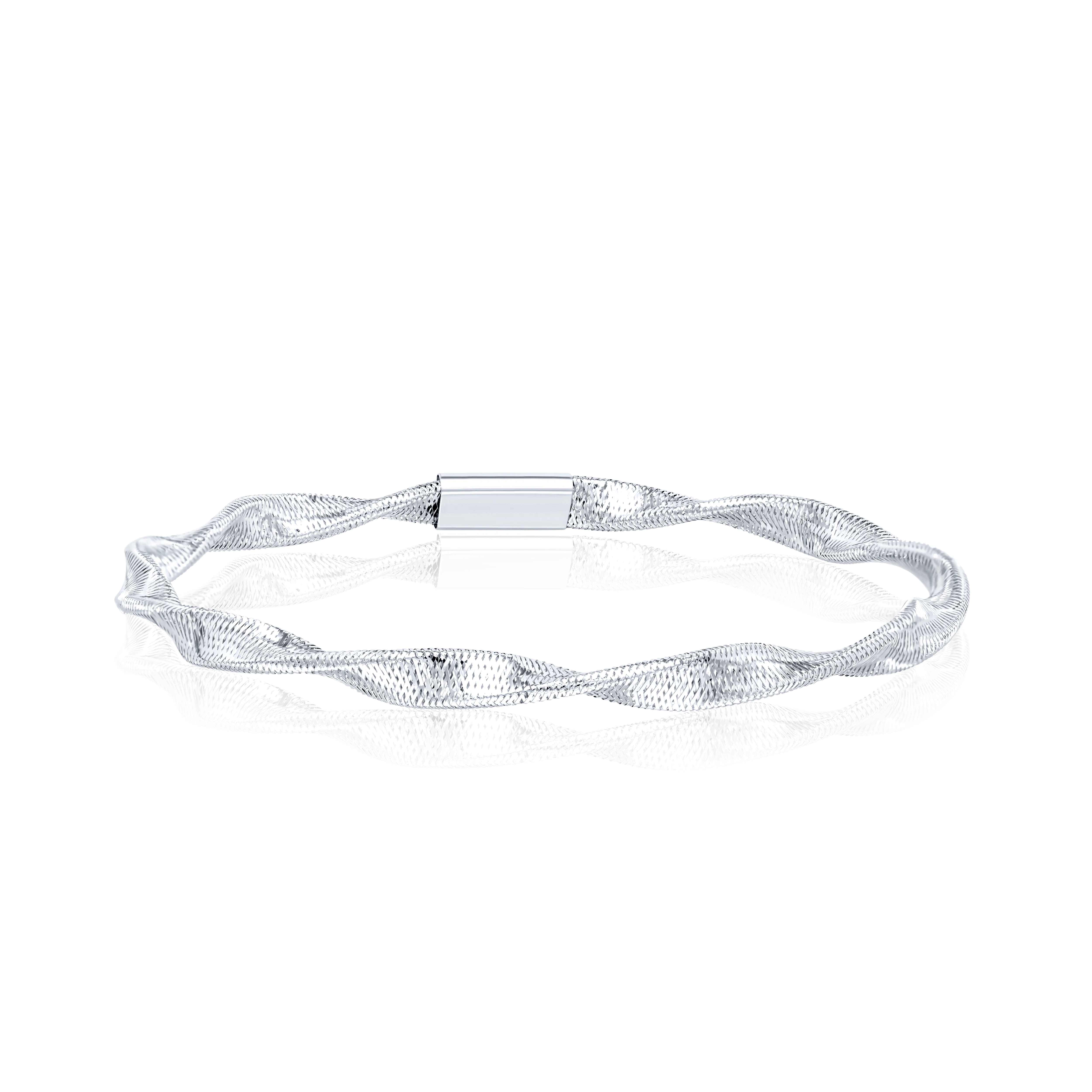 18K Pure Gold 3 Color Elastic Bangle Set - Image 3