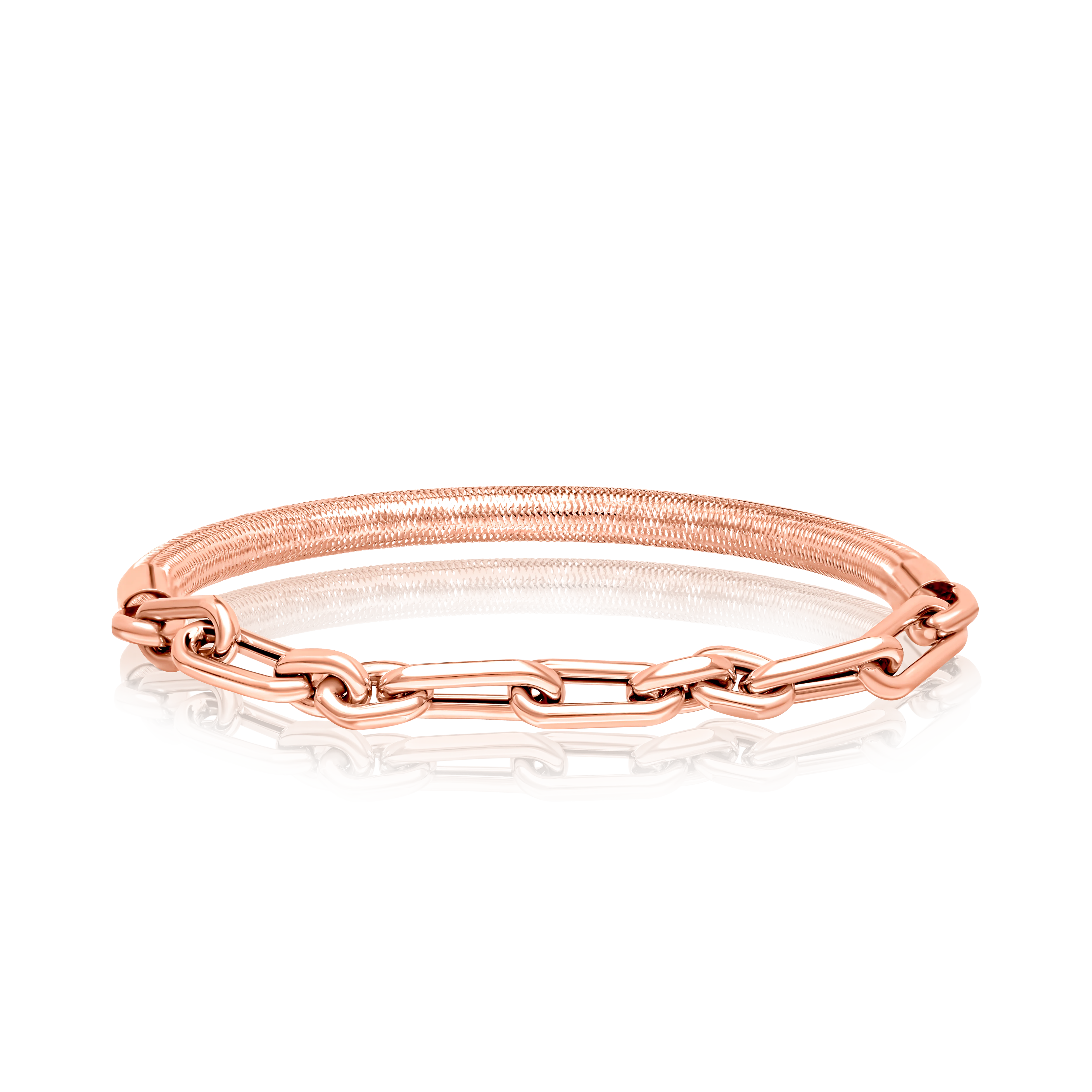 18K Pure Gold 3 Color Elastic Bangle Set - Image 2