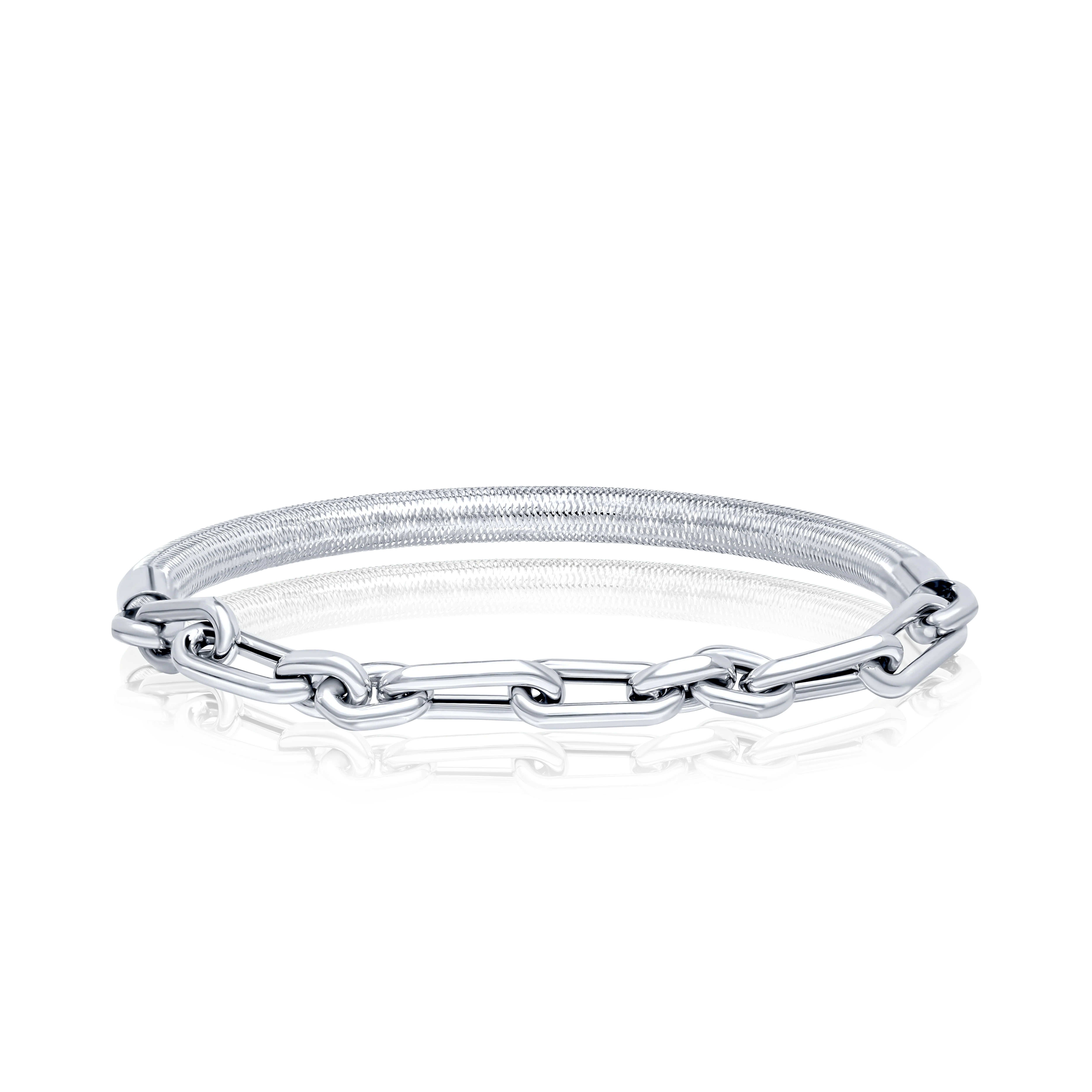 18K Pure Gold 3 Color Elastic Bangle Set - Image 3