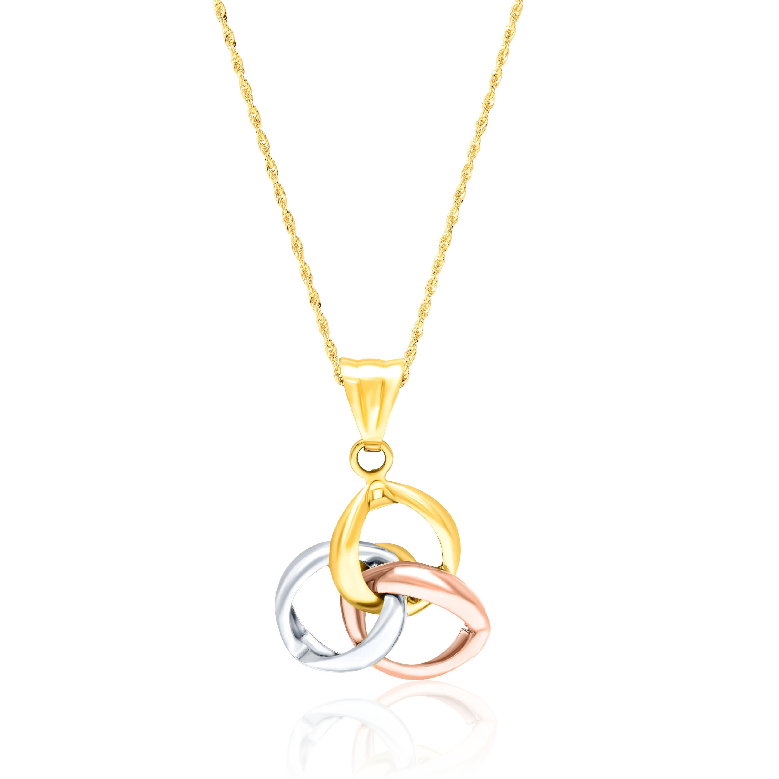 18K Pure Gold 3 Color Flower Jewelry Set Talagold - Image 3