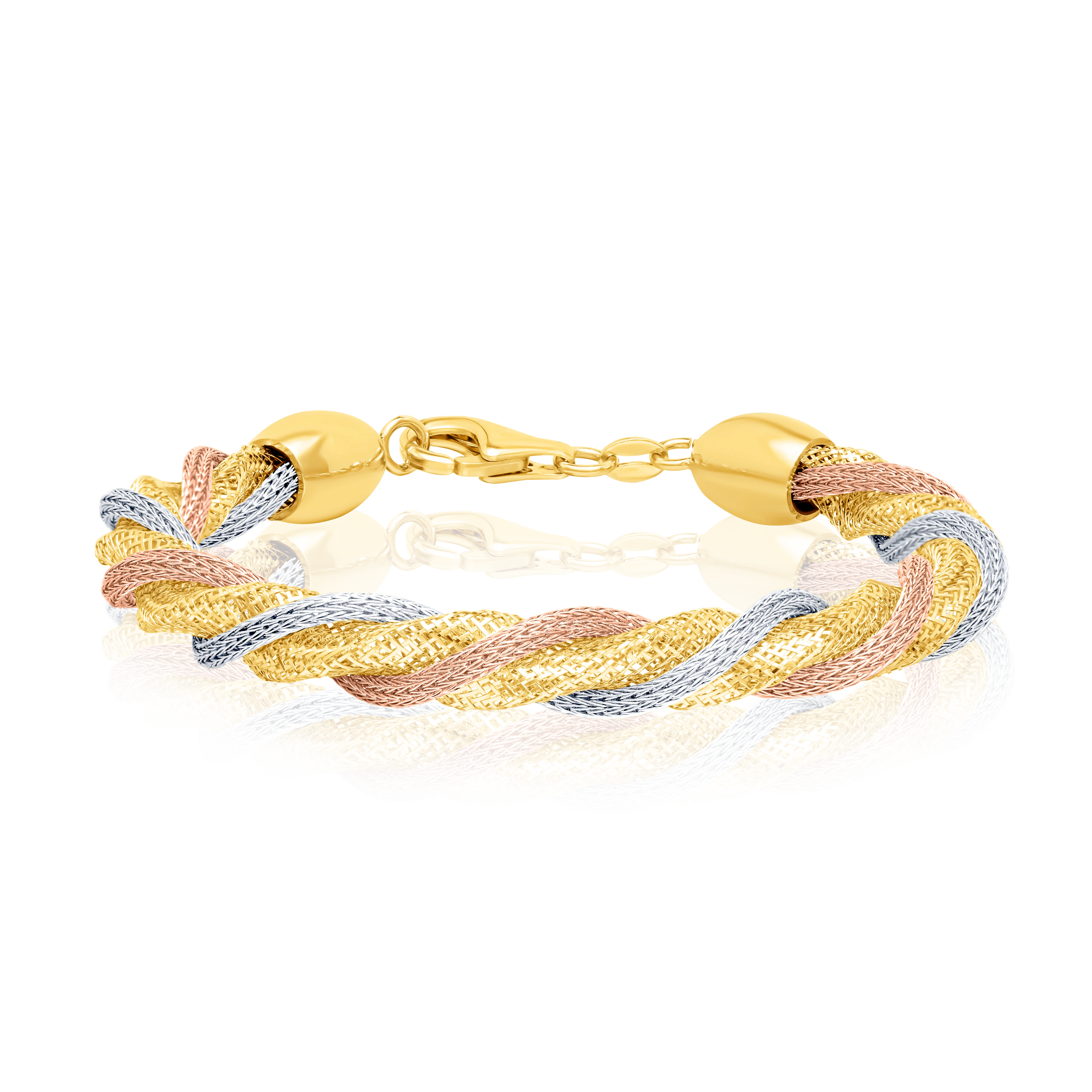 18K Pure Gold 3 Color Twisted Bangle Talagold
