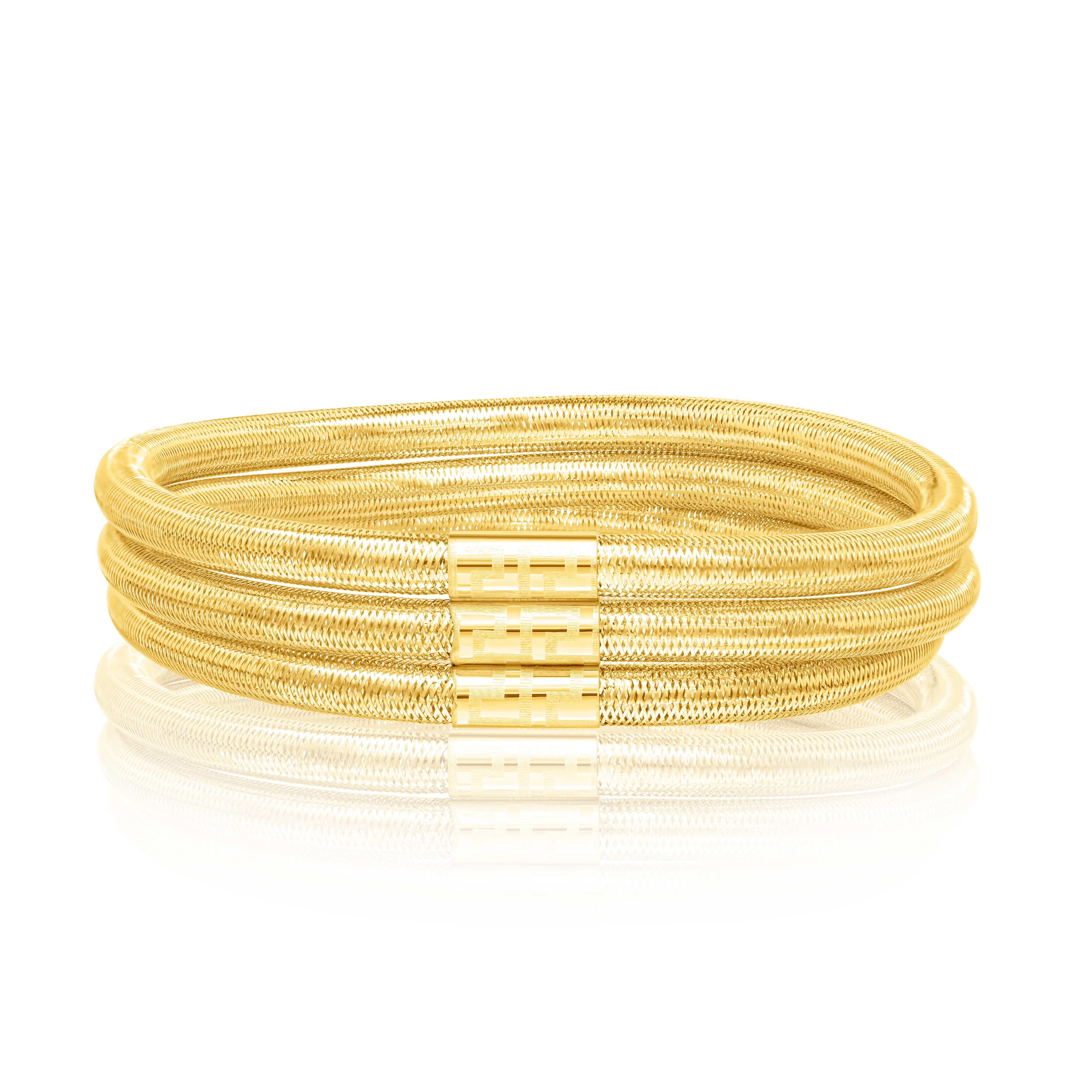 18K Pure Gold 3 Layer Elastic Bangle Talagold