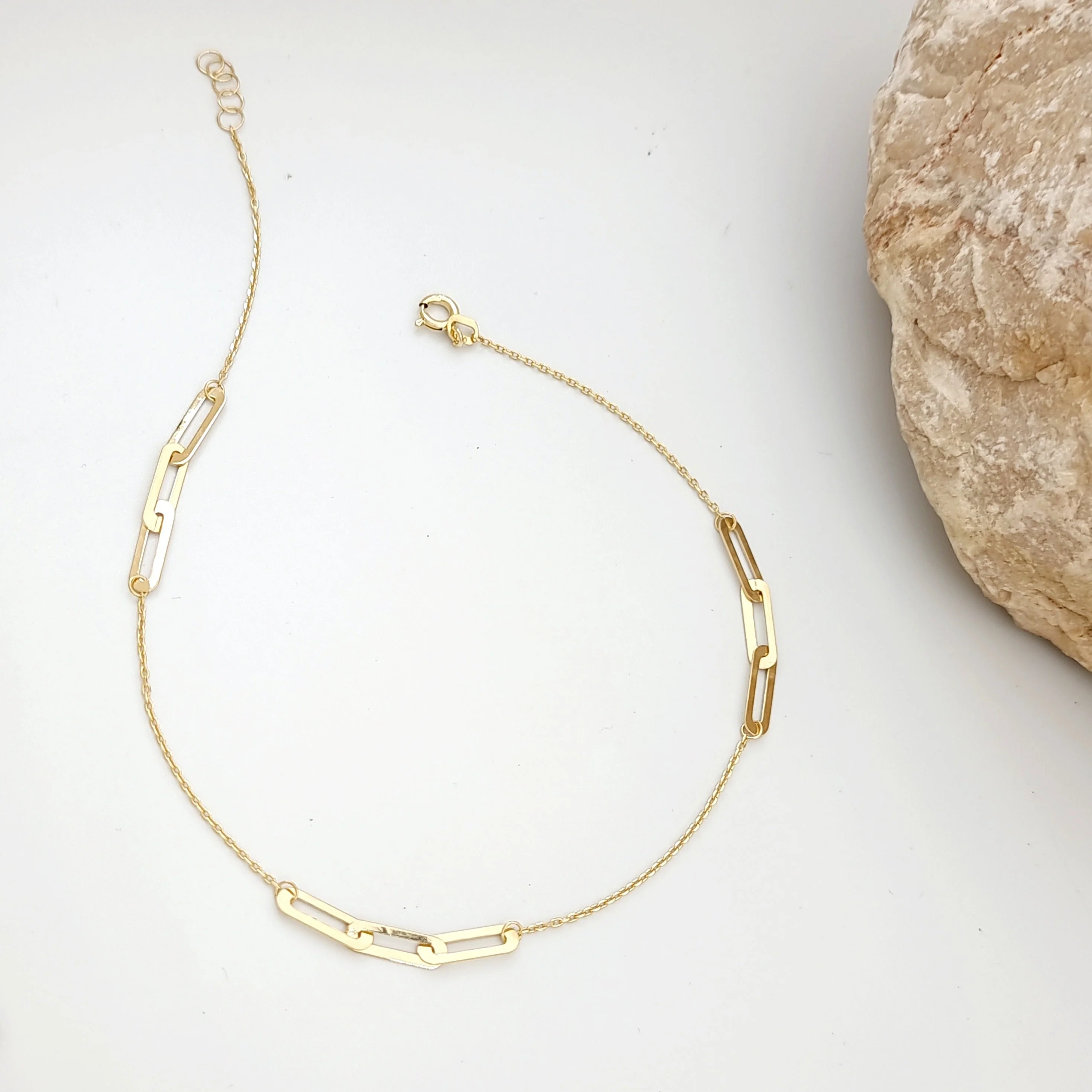 18K Pure Gold Adjustable Anklet - Image 4
