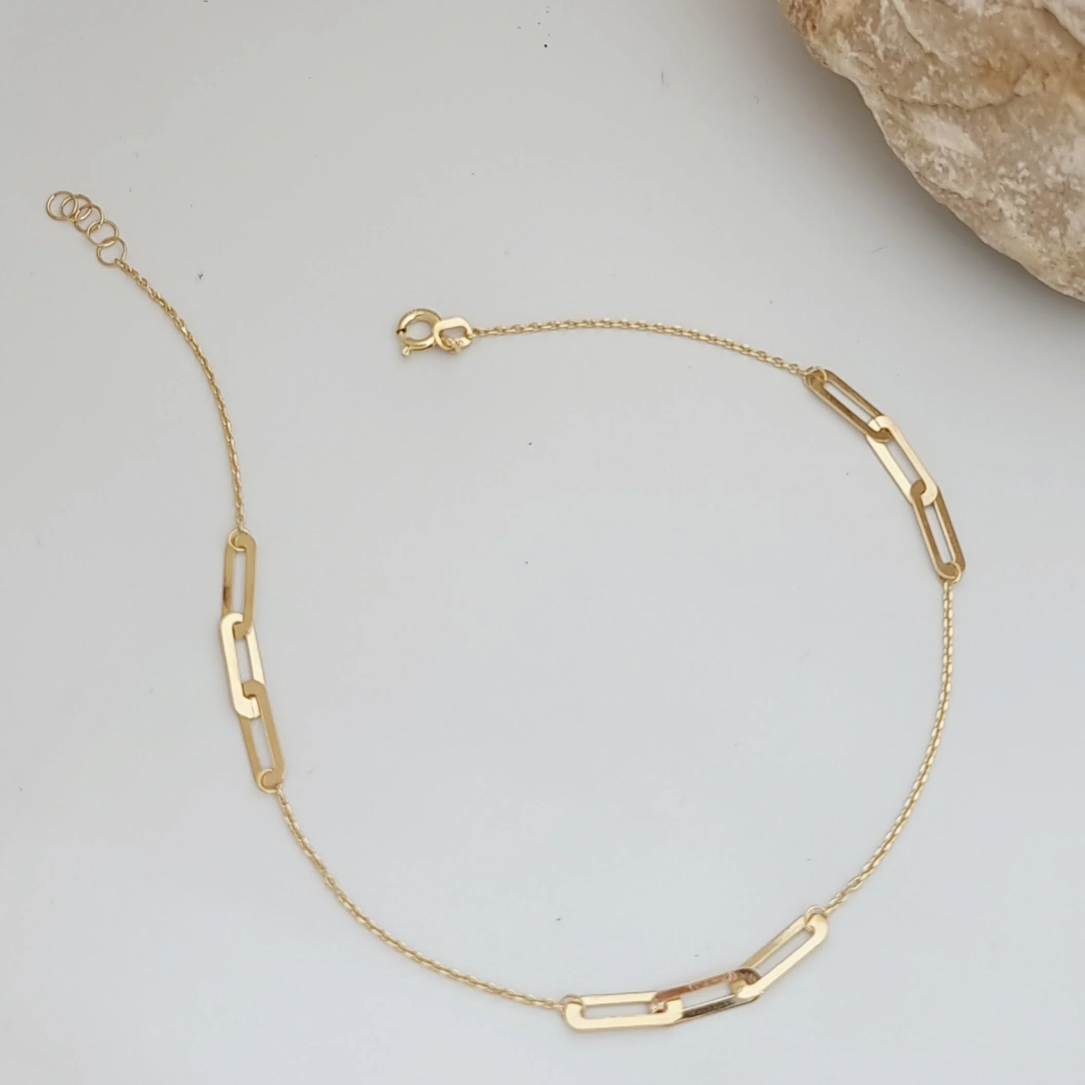 18K Pure Gold Adjustable Anklet - Image 5