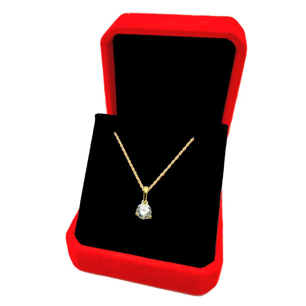 18K Pure Gold Attractive White Stone Necklace - Image 4