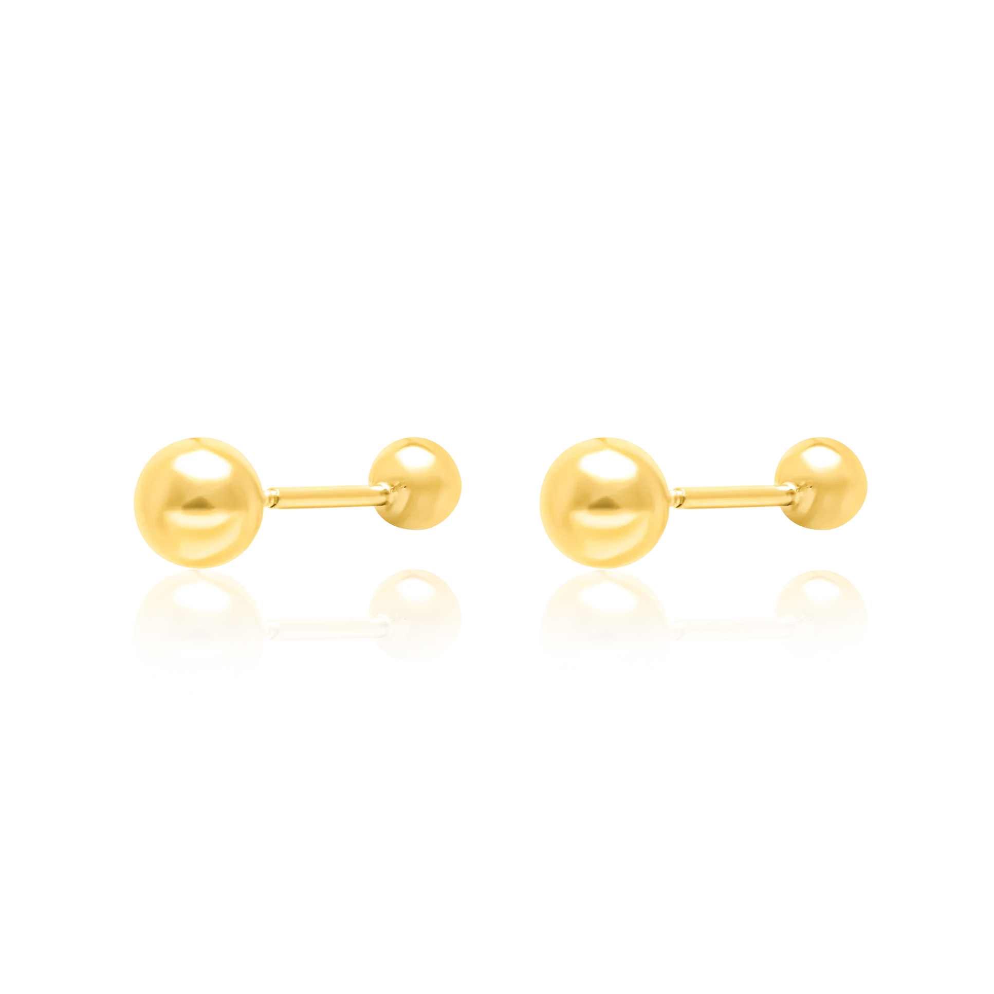 18K Pure Gold Ball Seed Screw Earring Set Talagold