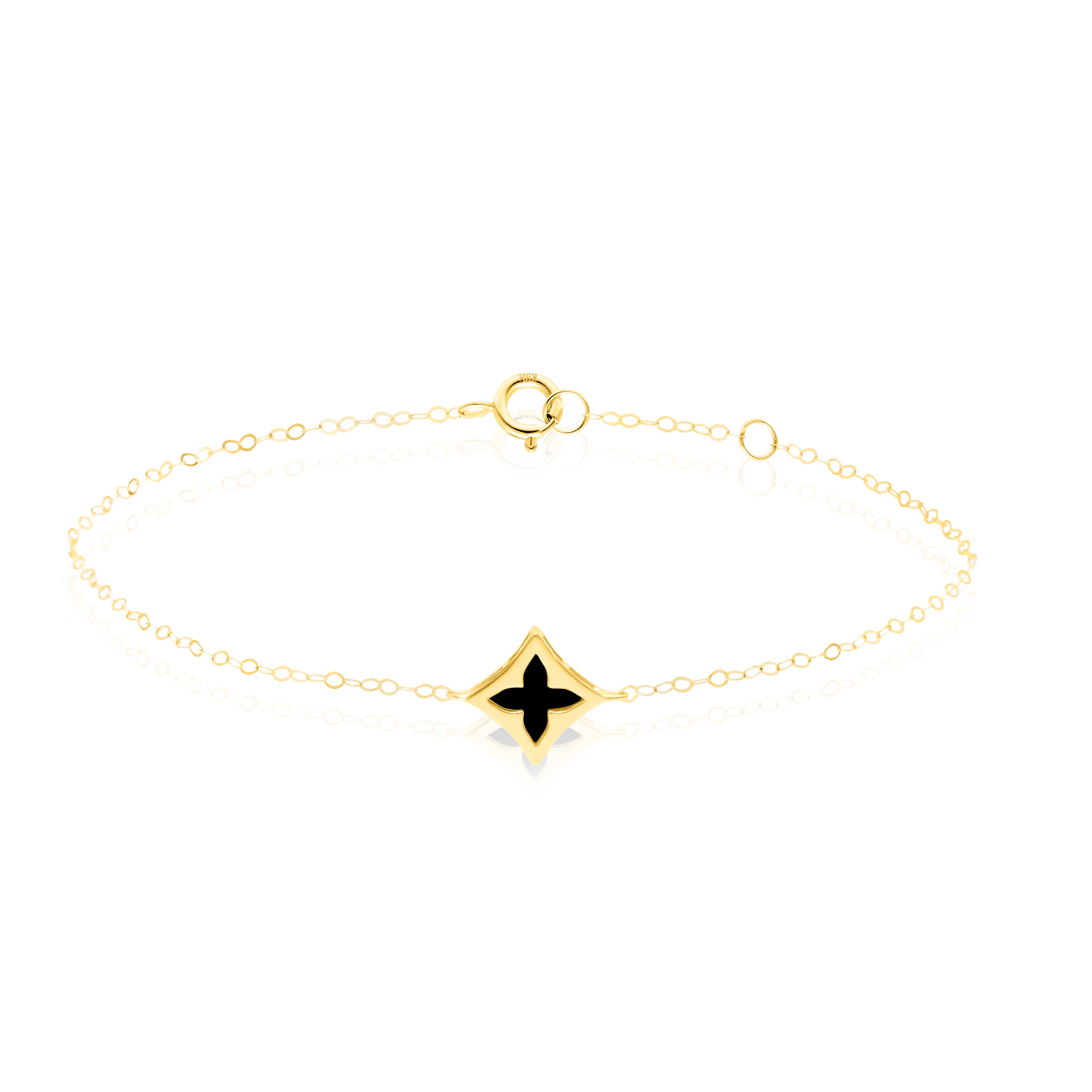 18K Pure Gold Black Star Bracelet Talagold