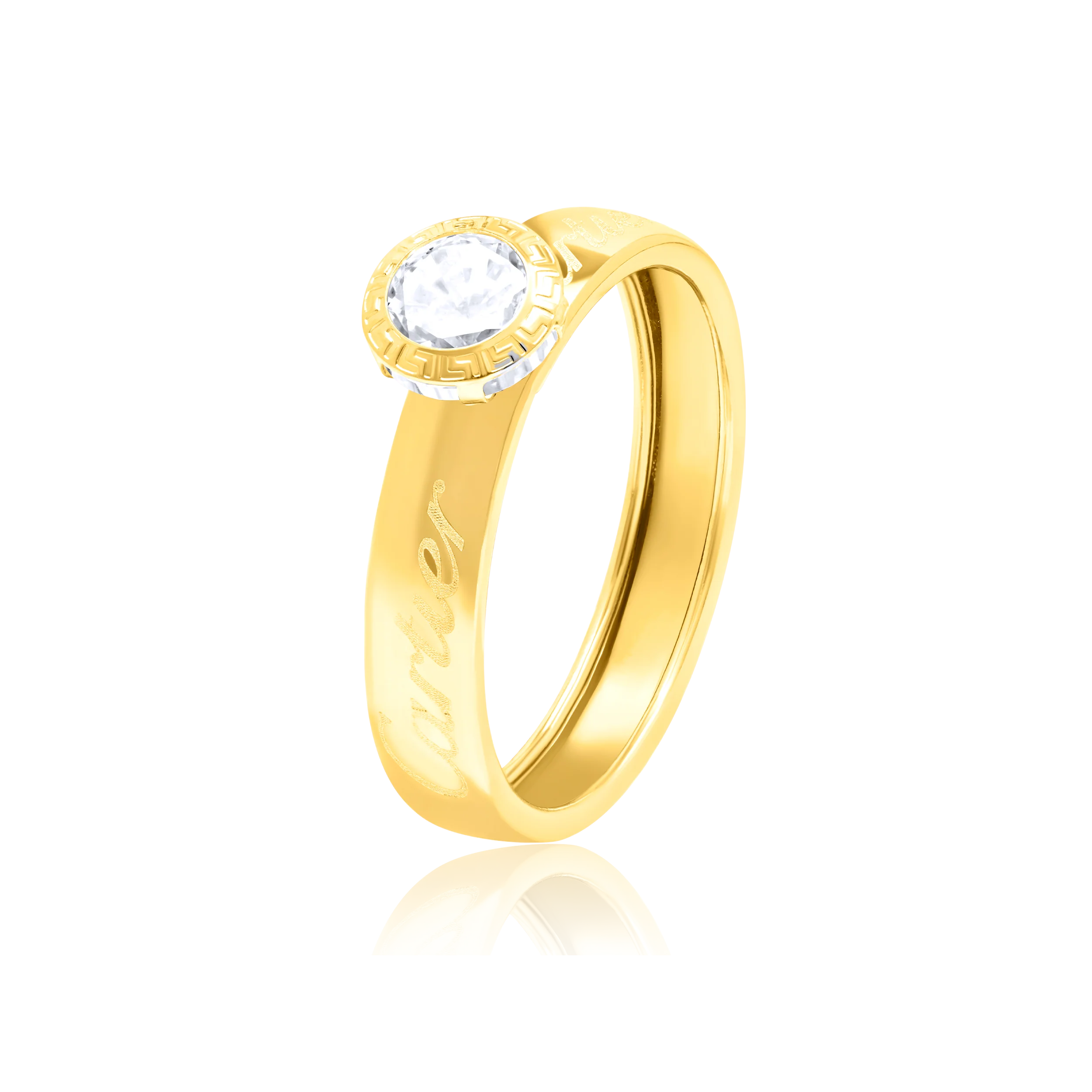 18K Pure Gold C.R Stone Ring Talagold