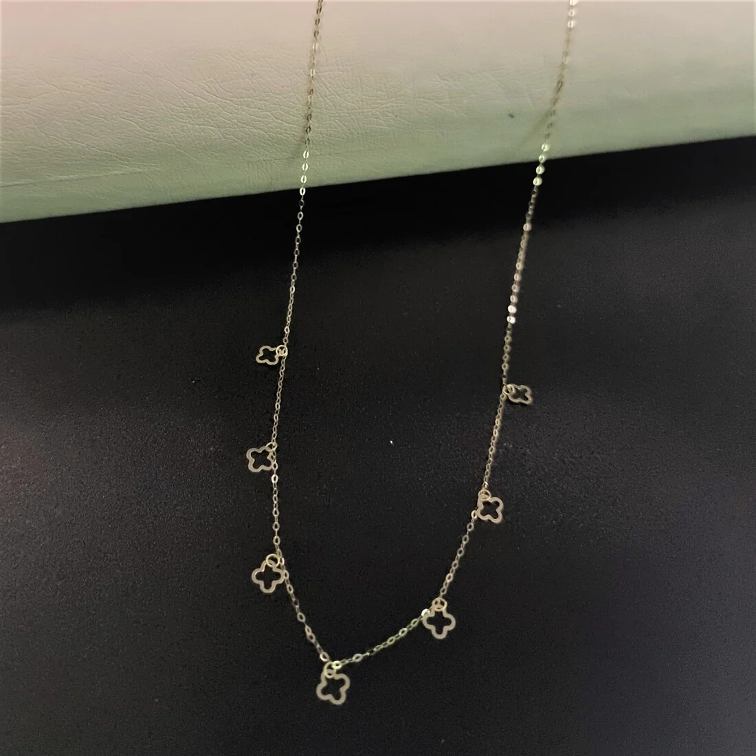 18K Pure Gold Charm Flower Necklace - Image 3