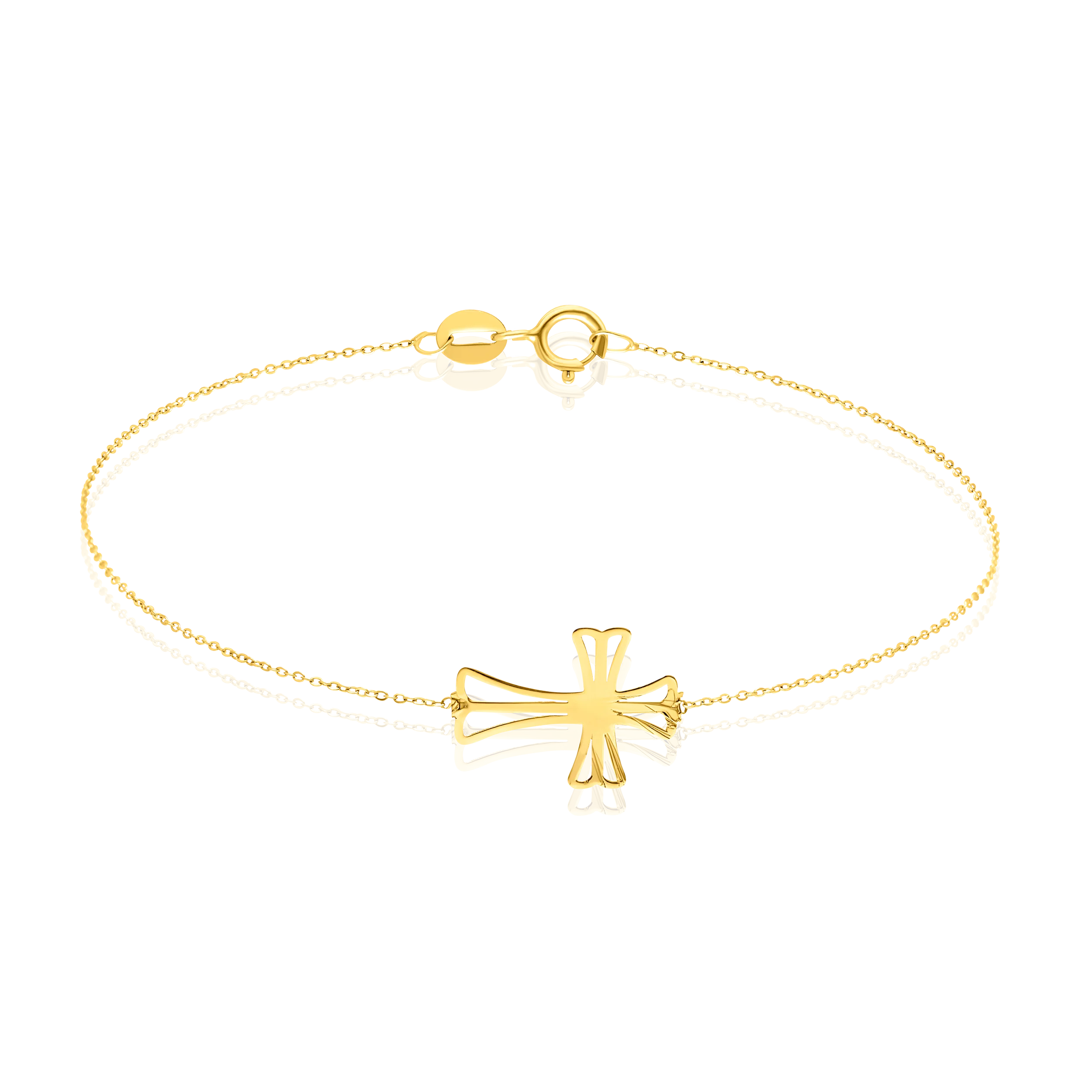 18K Pure Gold Cross Bracelet Talagold