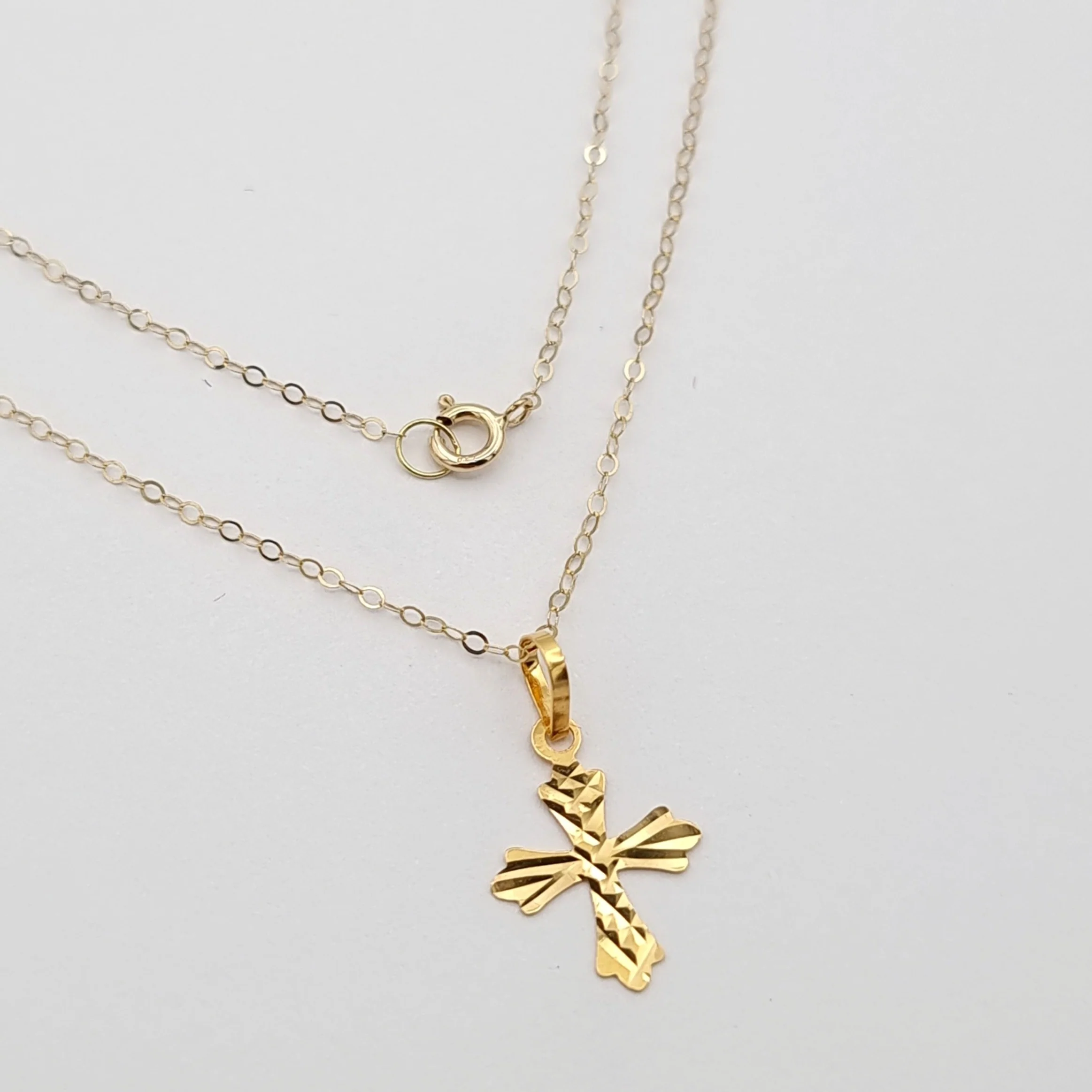 18K Pure Gold Cross Necklace - Image 6