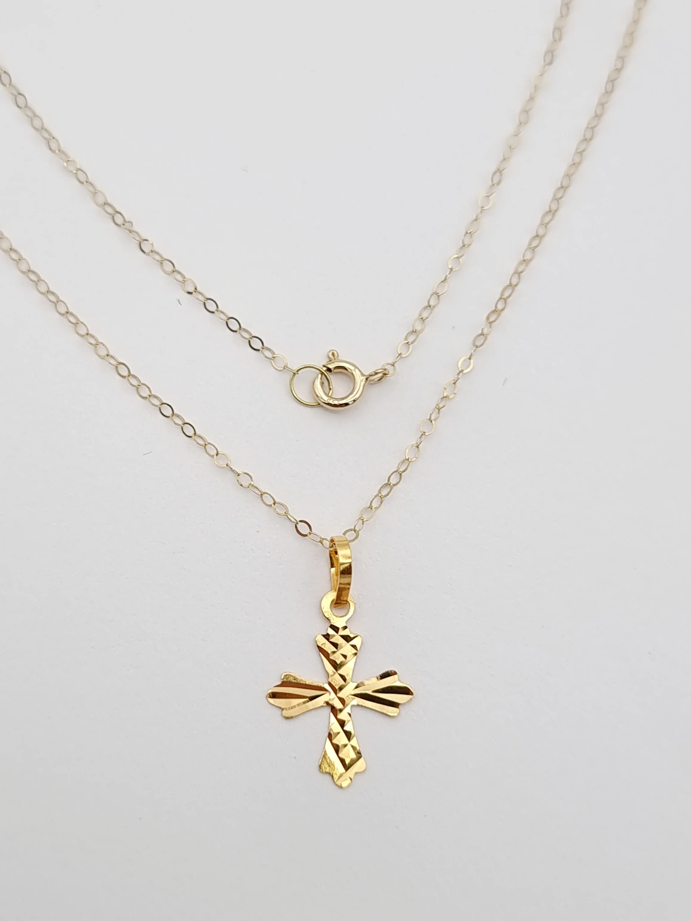 18K Pure Gold Cross Necklace - Image 7