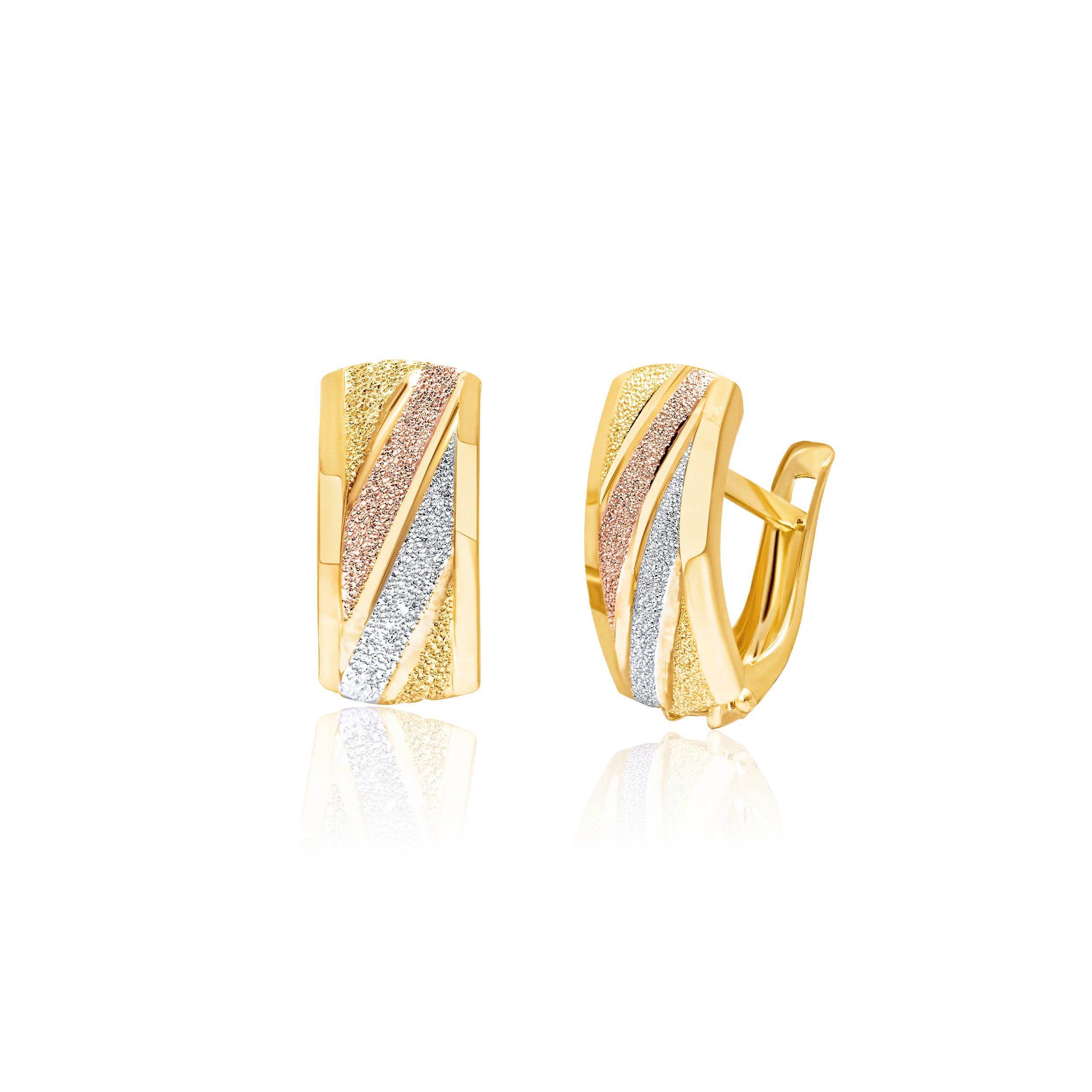 18K Pure Gold Curved Clip Earring Set Talagold