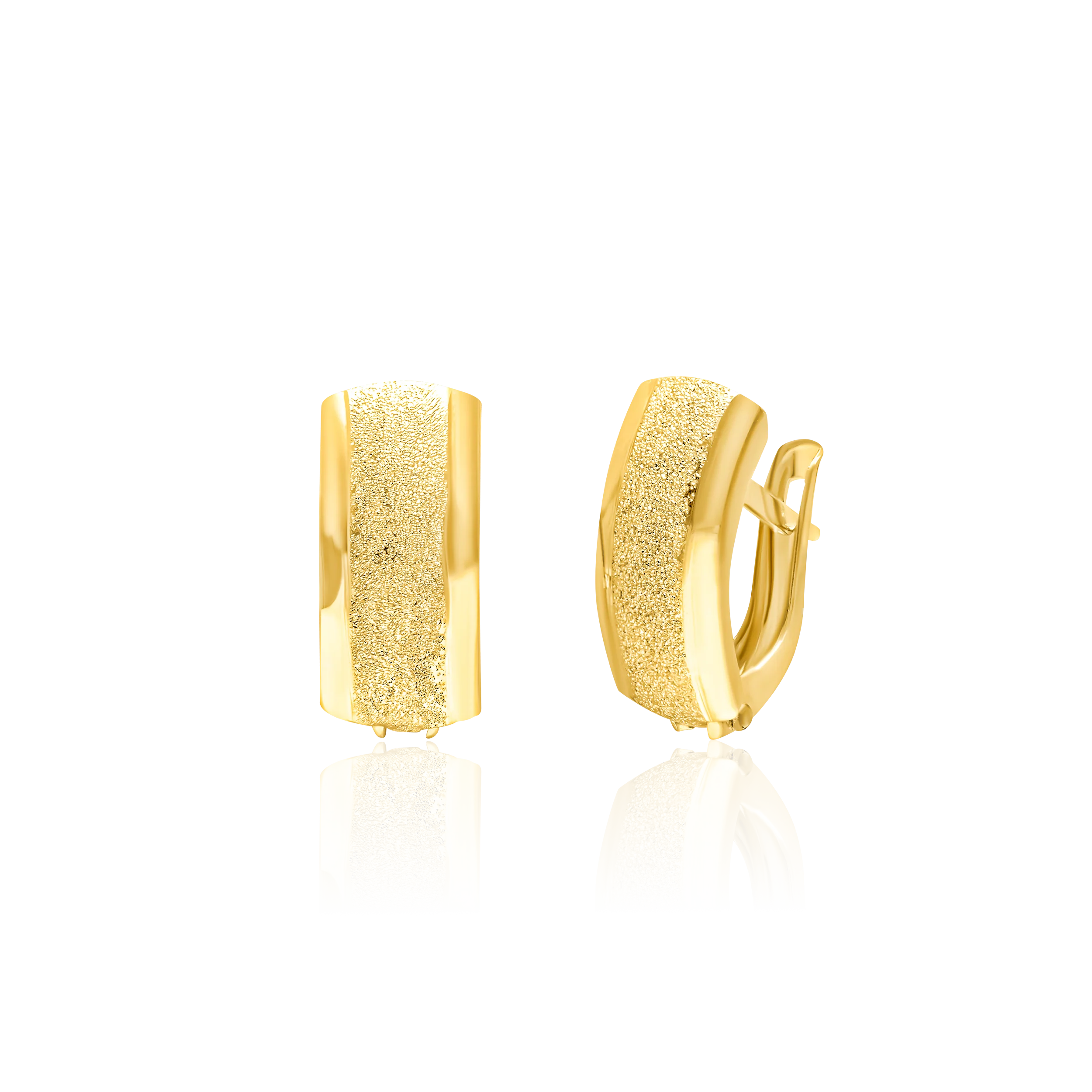18K Pure Gold Curved Clip Earring Set Talagold