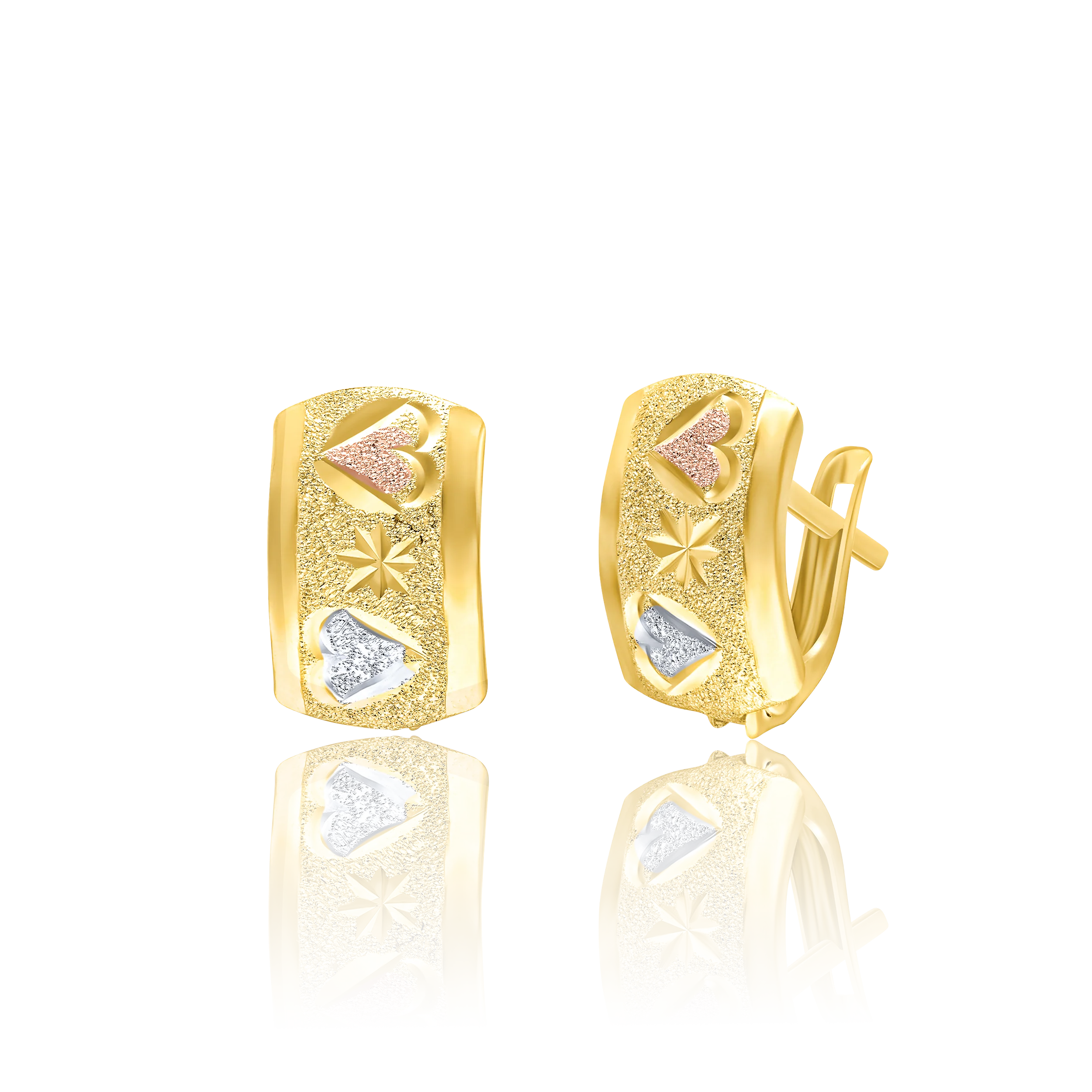 18K Pure Gold Curved Clip Earring Set Talagold