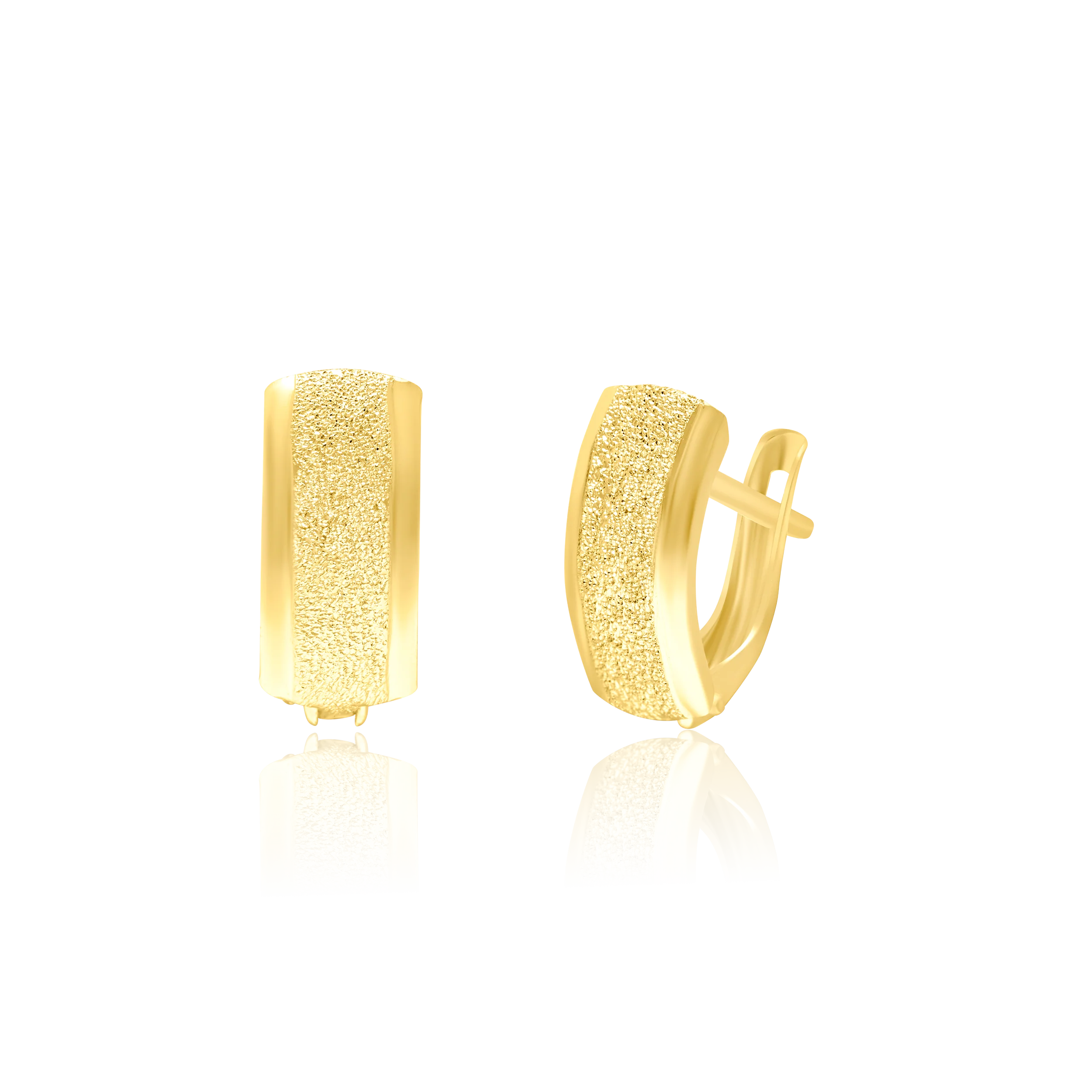 18K Pure Gold Curved Clip Earring Set Talagold