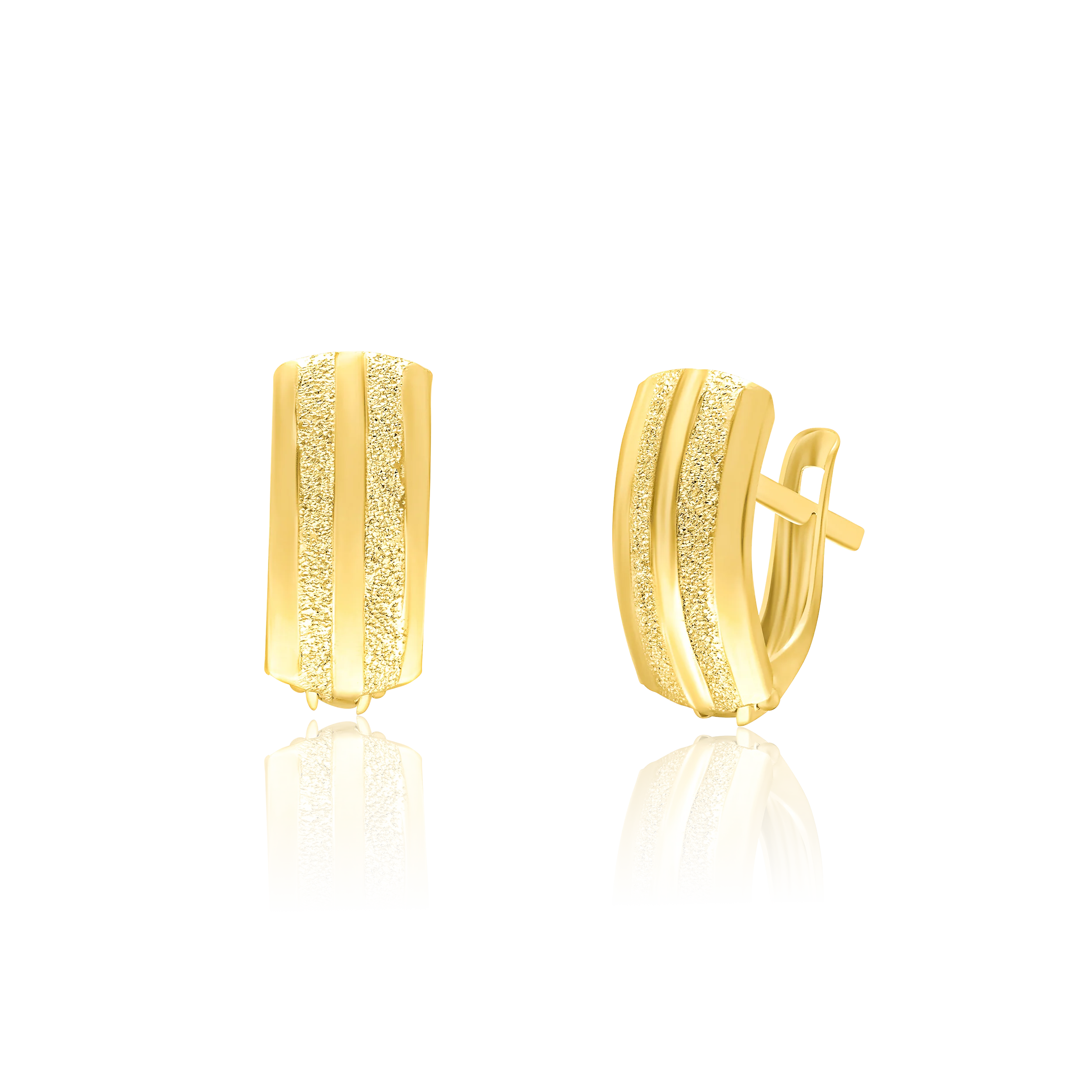 18K Pure Gold Curved Clip Earring Set Talagold