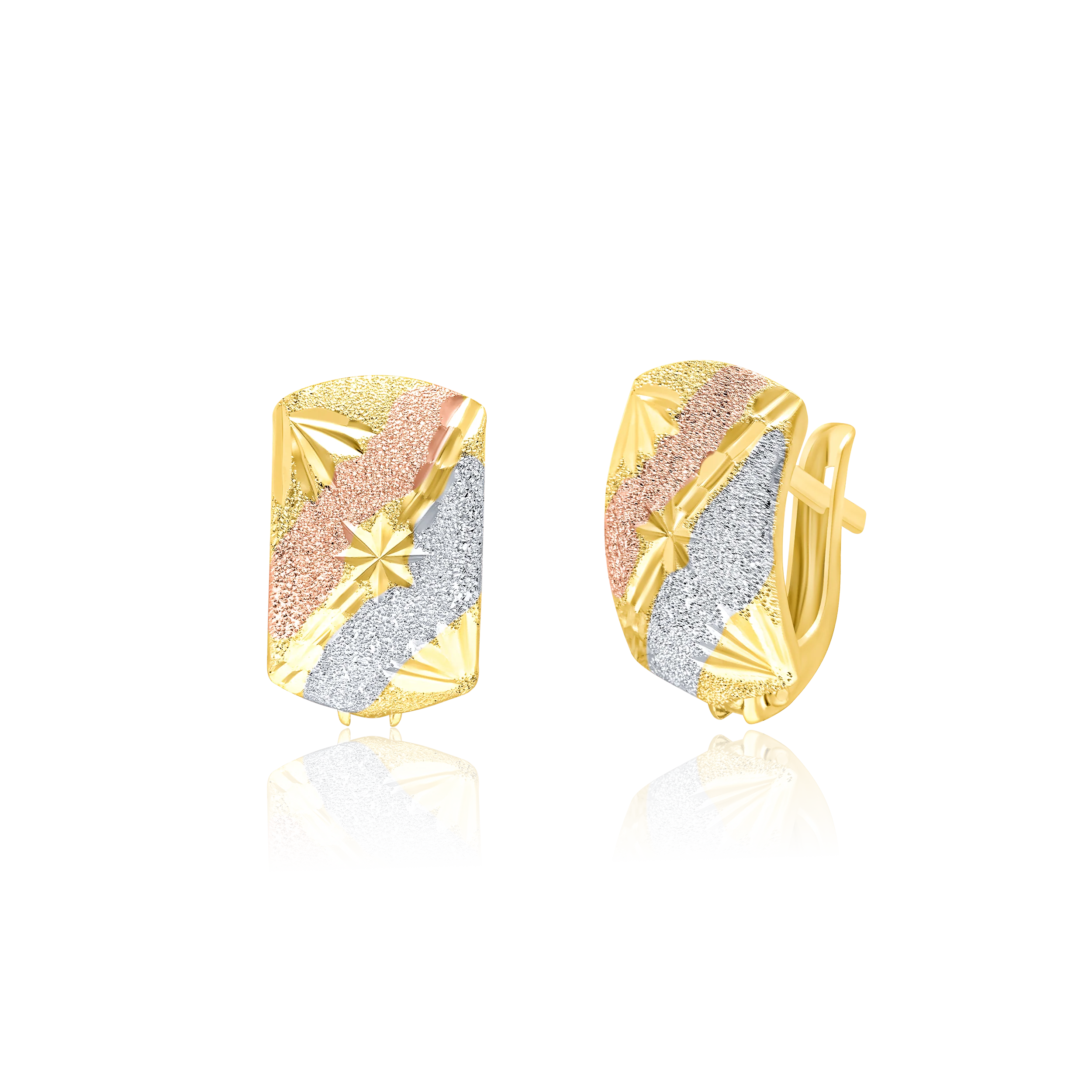 18K Pure Gold Curved Clip Earring Set Talagold