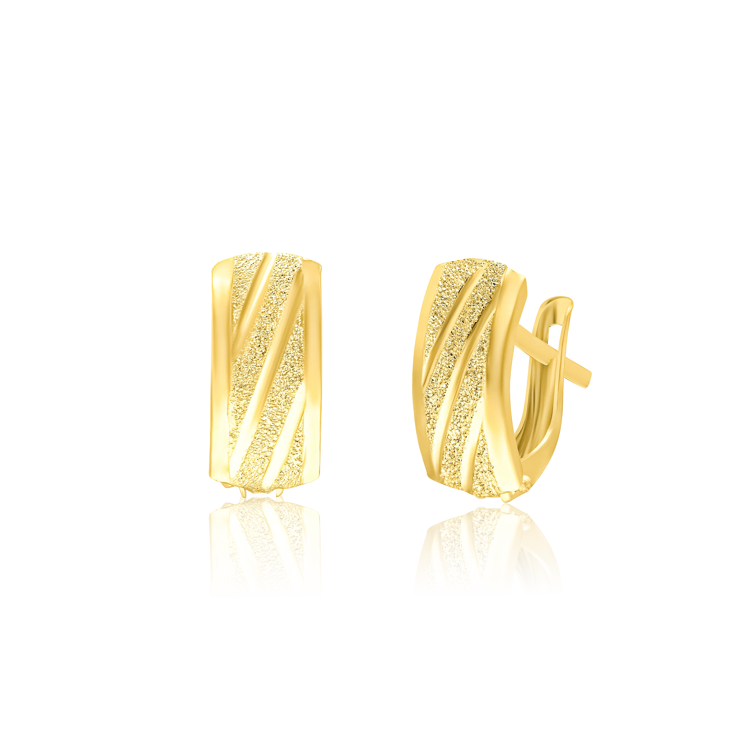 18K Pure Gold Curved Clip Earring Set Talagold