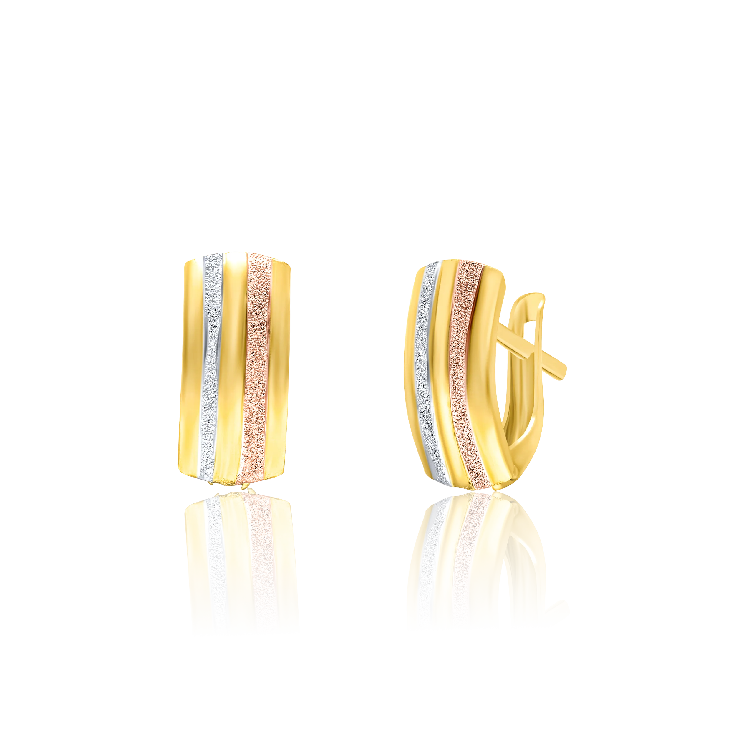 18K Pure Gold Curved Clip Earring Set Talagold