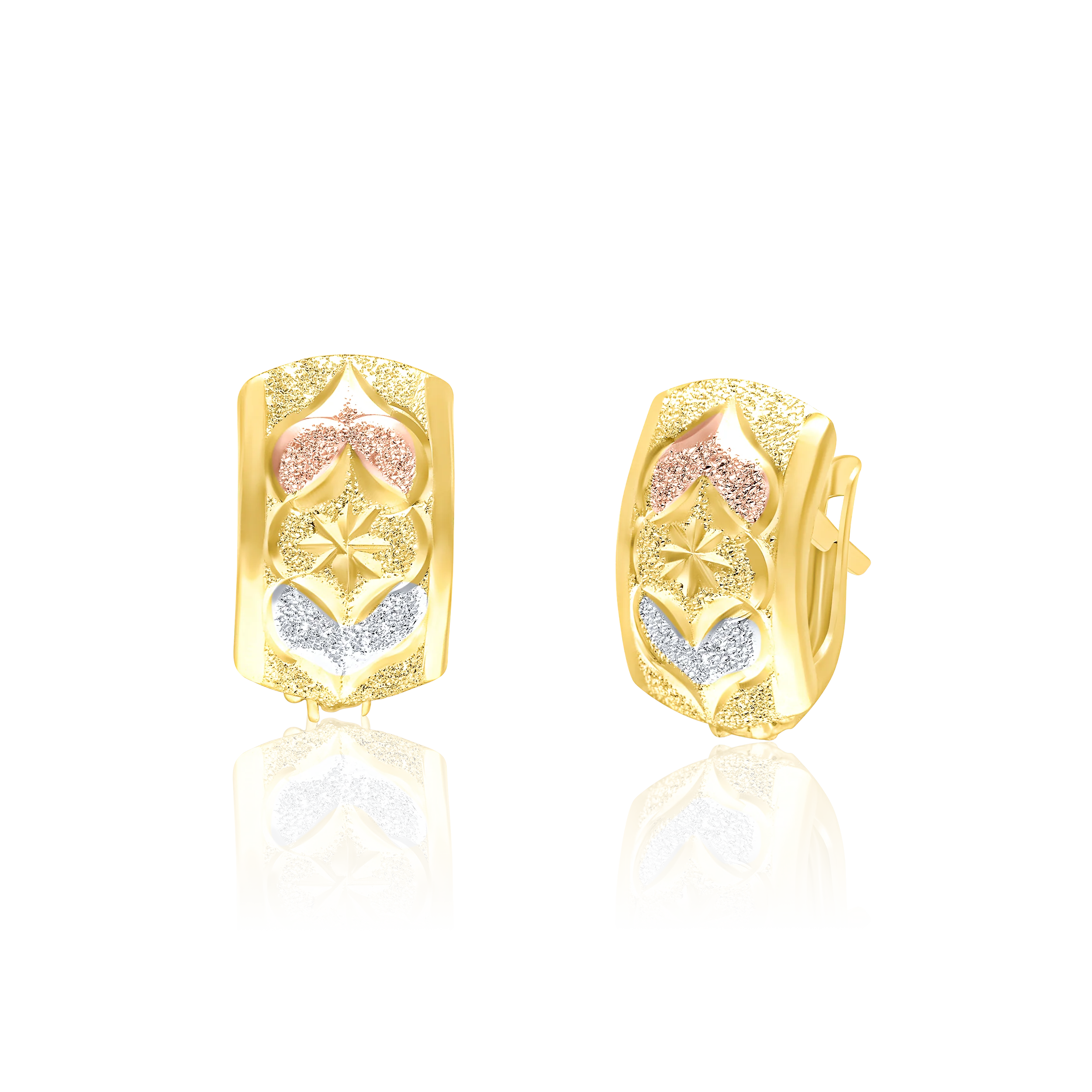 18K Pure Gold Curved Clip Earring Set Talagold