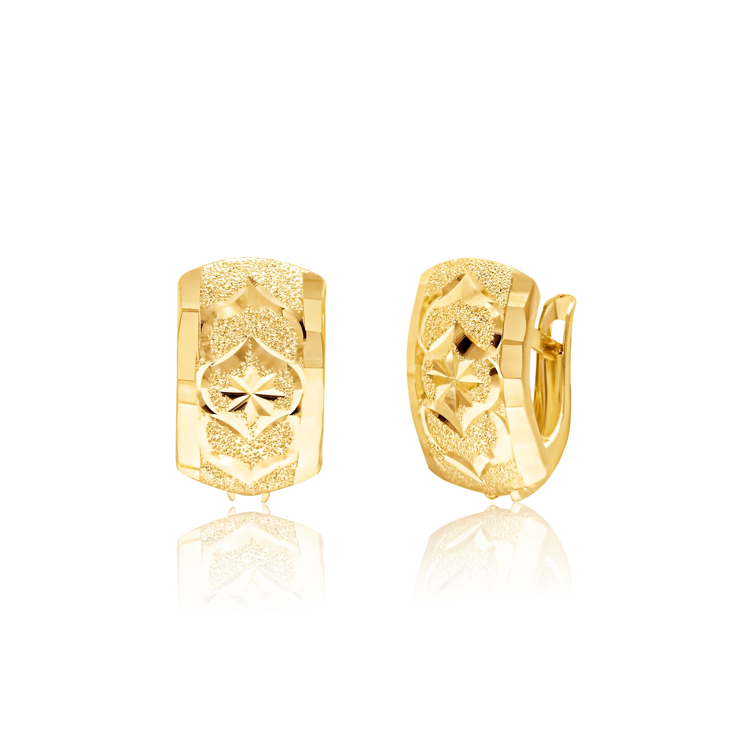 18K Pure Gold Curved Clip Jewelry Set Talagold - Image 3