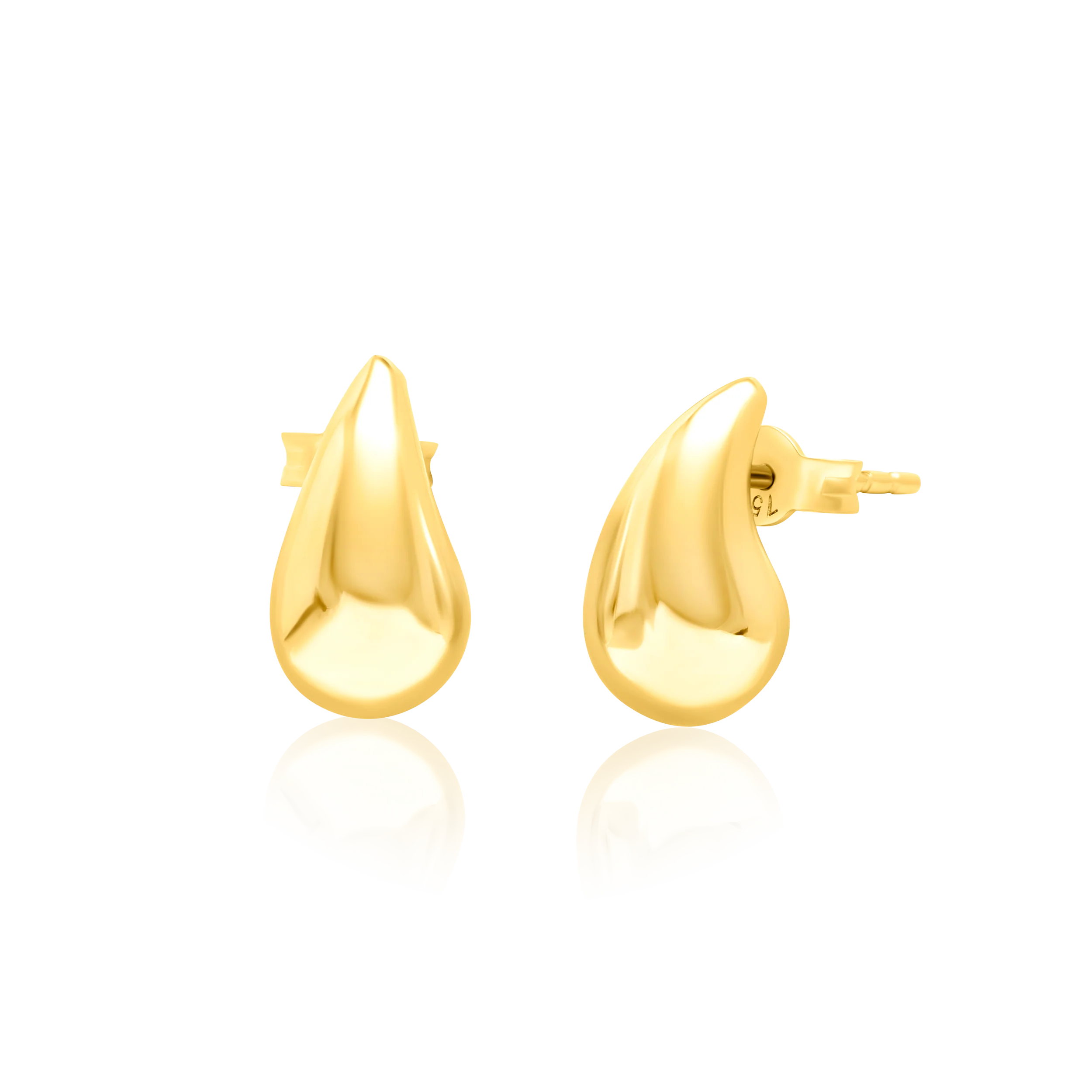 18K Pure Gold Curved Drop Earring Set Talagold