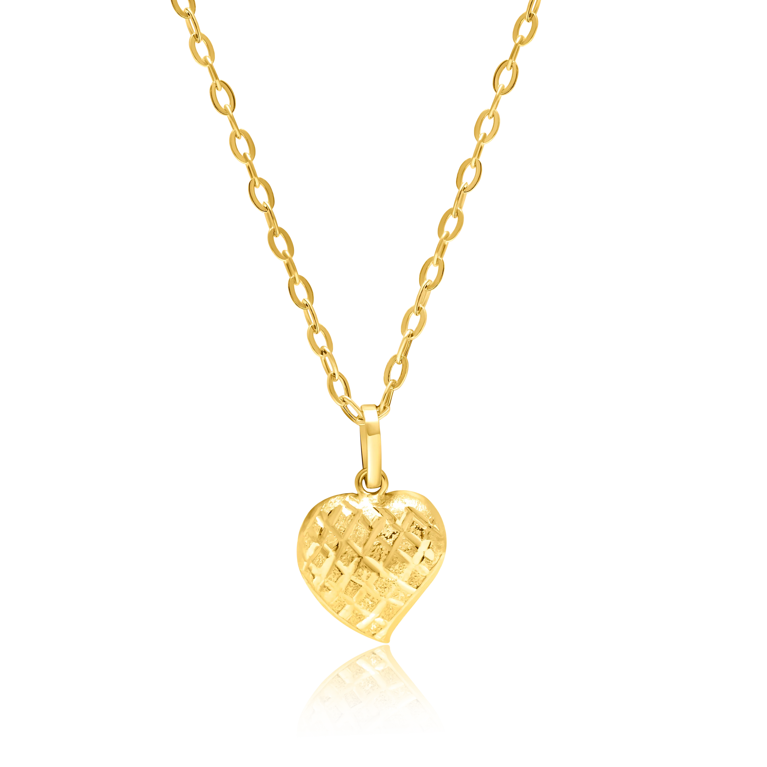 18K Pure Gold Curved Heart Jewelry Set Talagold - Image 2