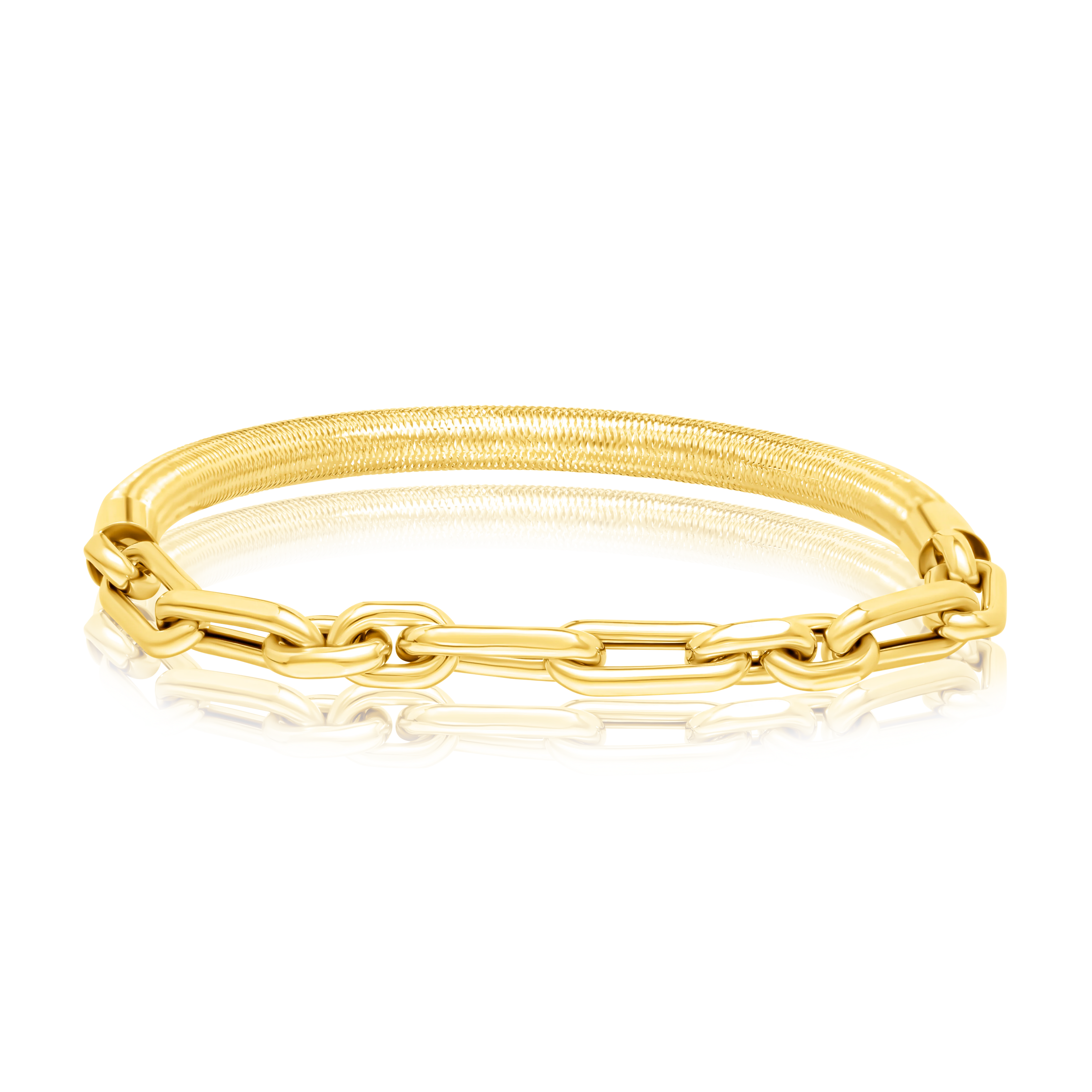 18K Pure Gold Elastic Linked Bangle Talagold