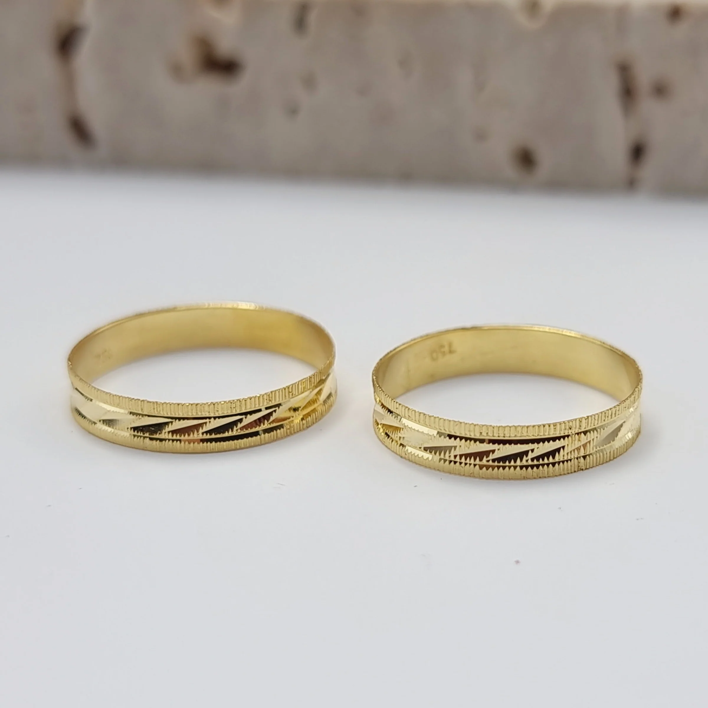 18K Pure Gold Elegant Design Couple Ring - Image 9