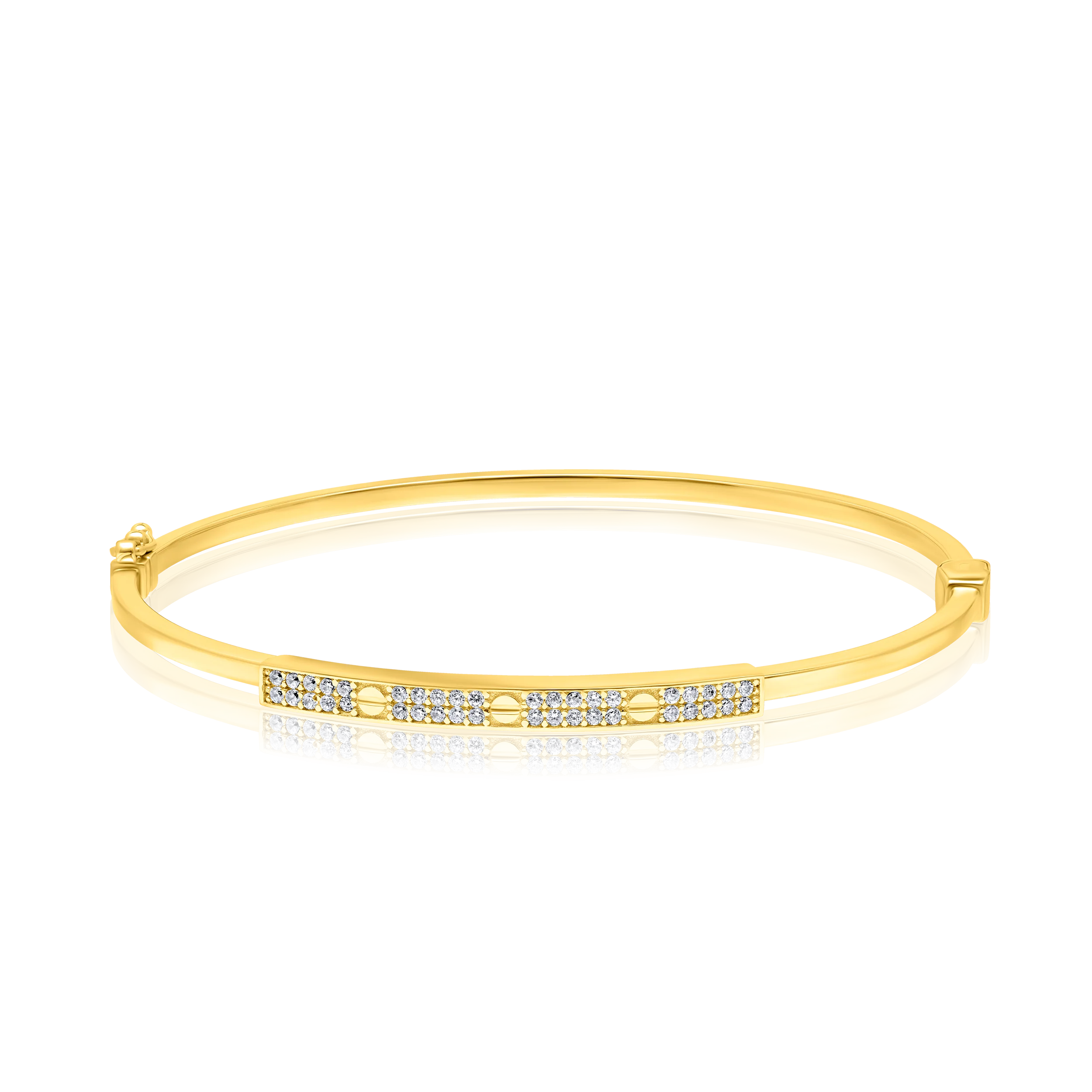 18K Pure Gold Elegant Stone Bangle Talagold
