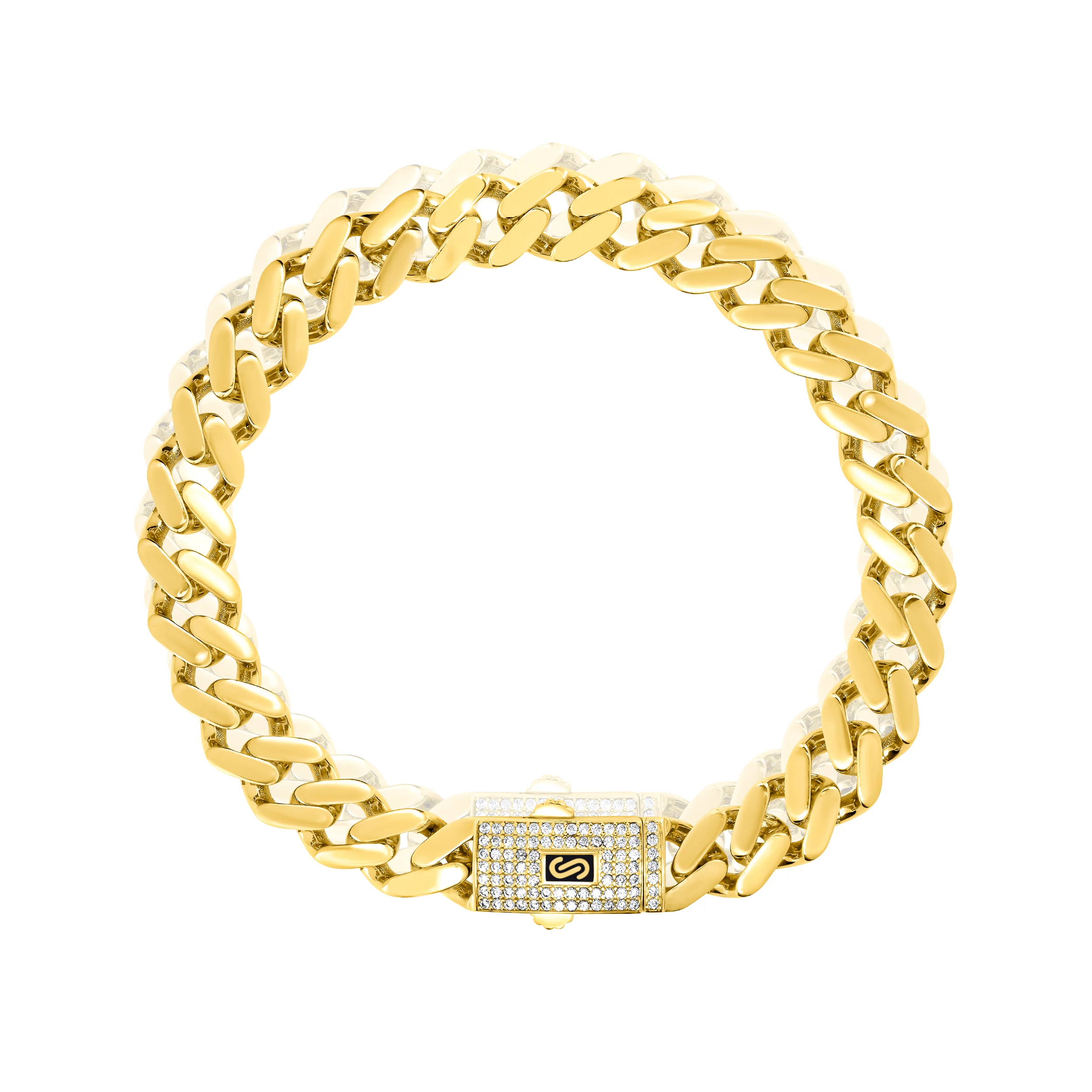 18K Pure Gold Elegant Thick Linked Bracelet Talagold