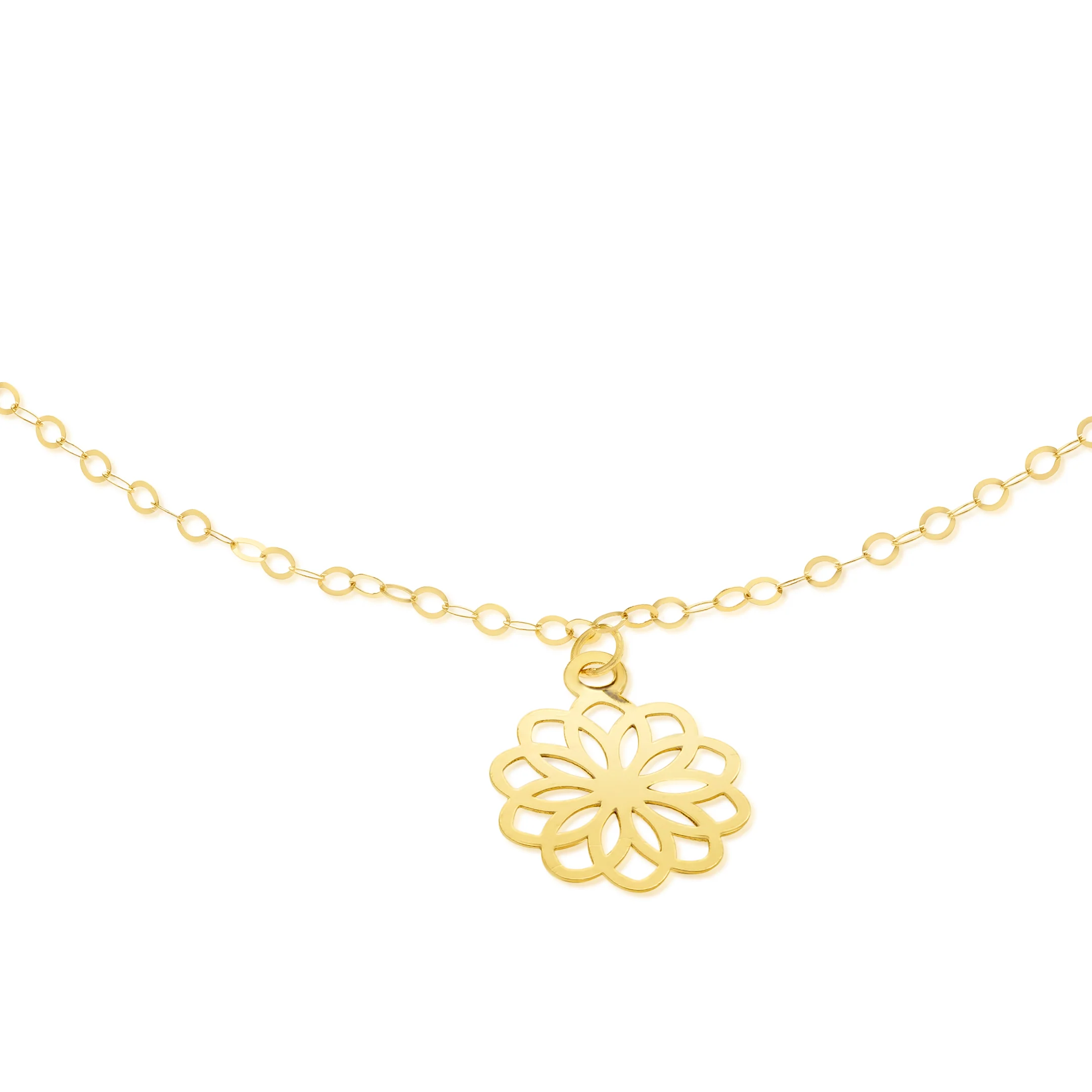 18K Pure Gold Fine Flower Bracelet - Image 3