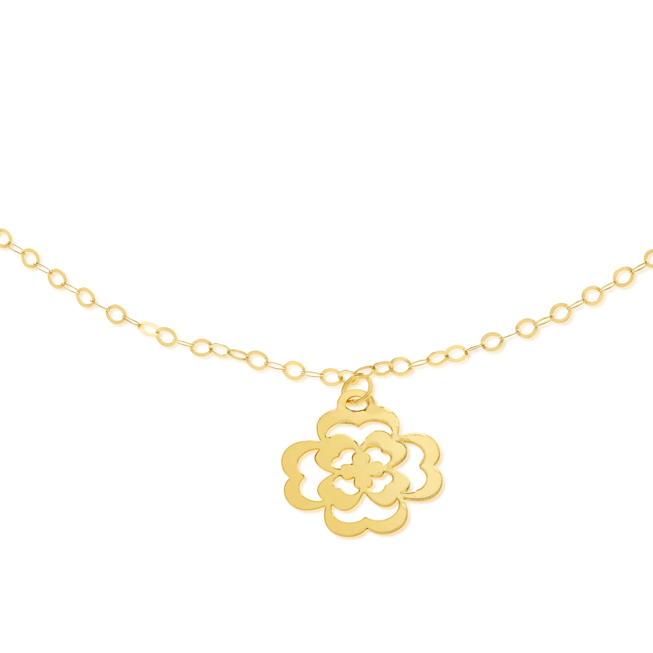 18K Pure Gold Fine Flower Bracelet - Image 3