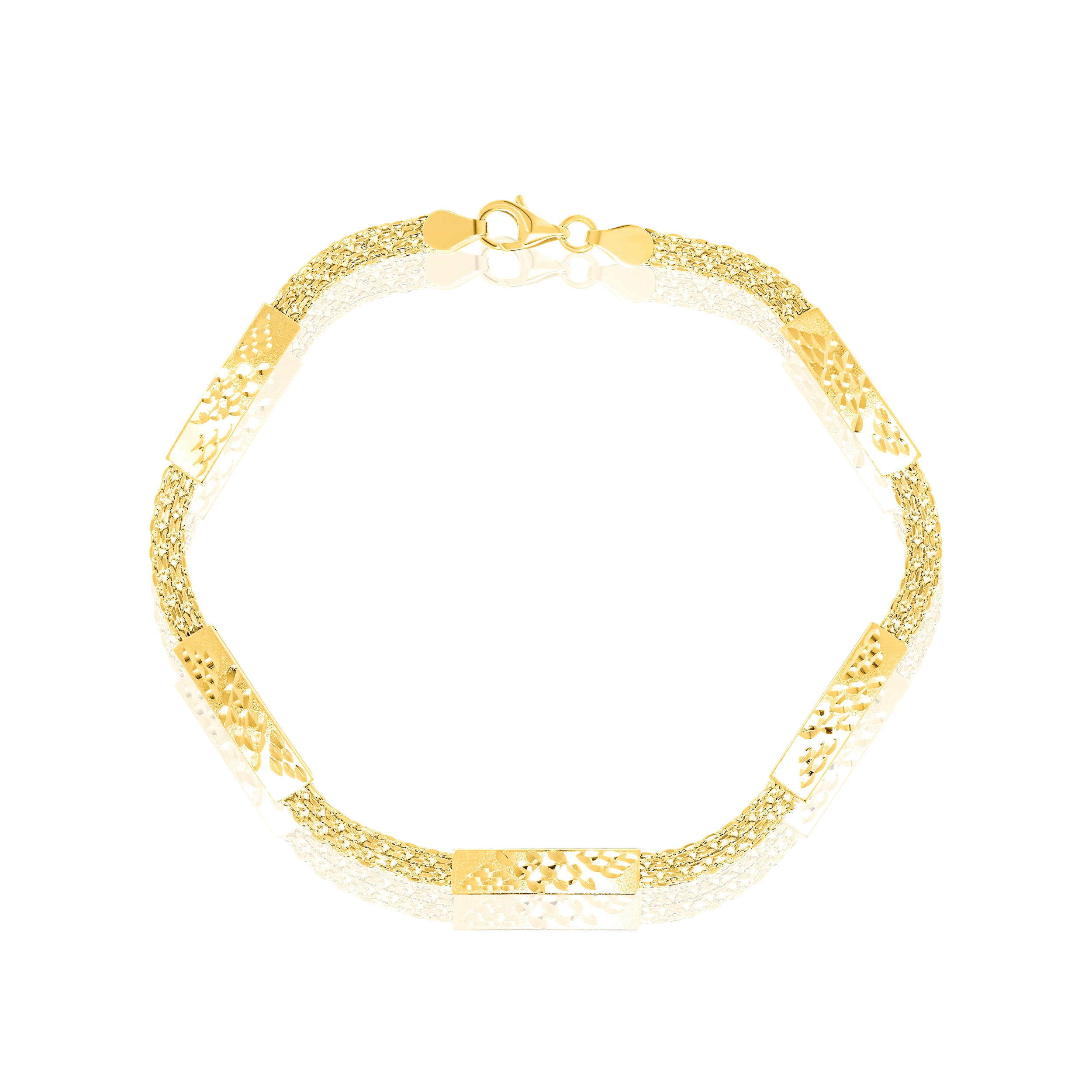18K Pure Gold Flat Belt Design Bracelet Talagold