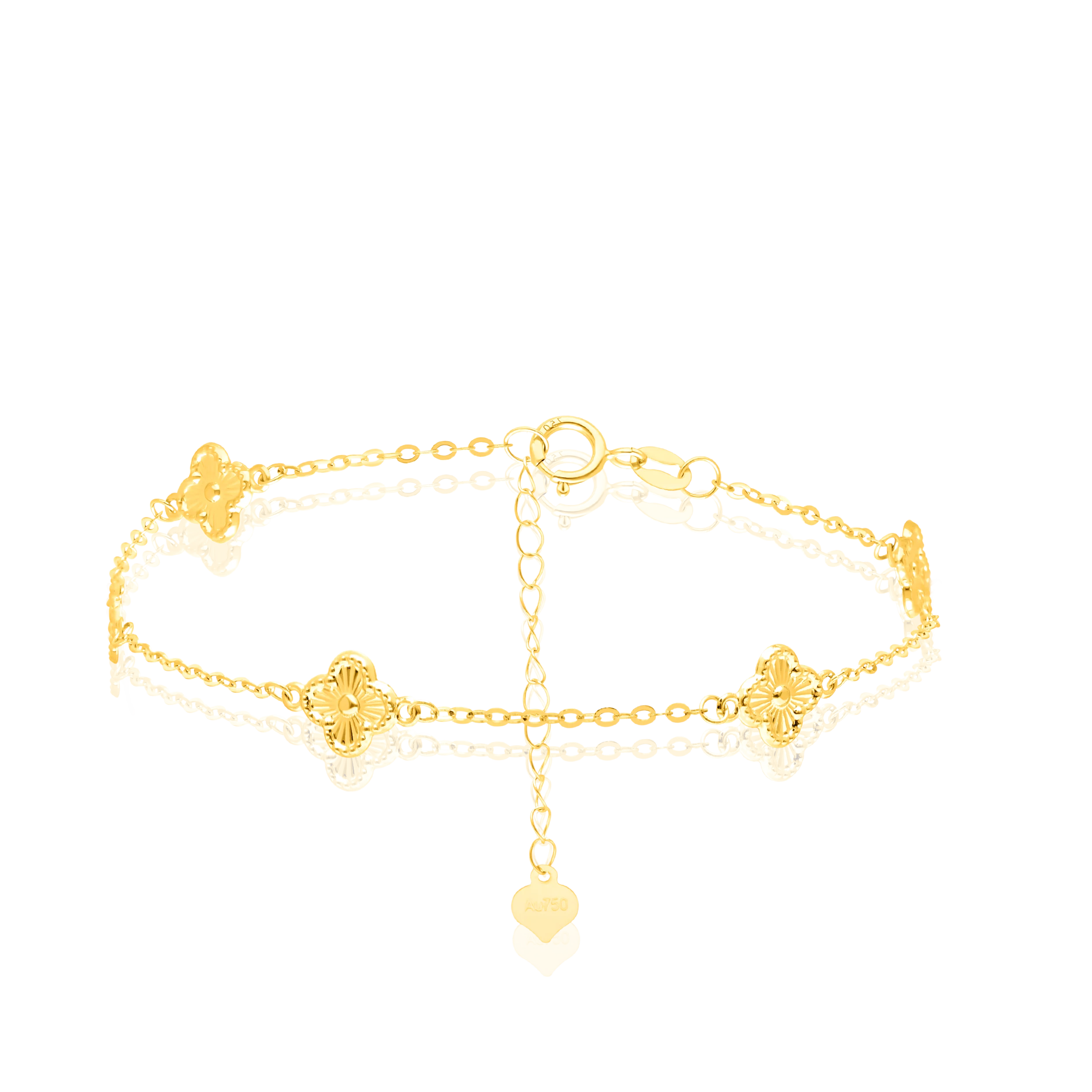 18K Pure Gold Flower Bracelet Talagold