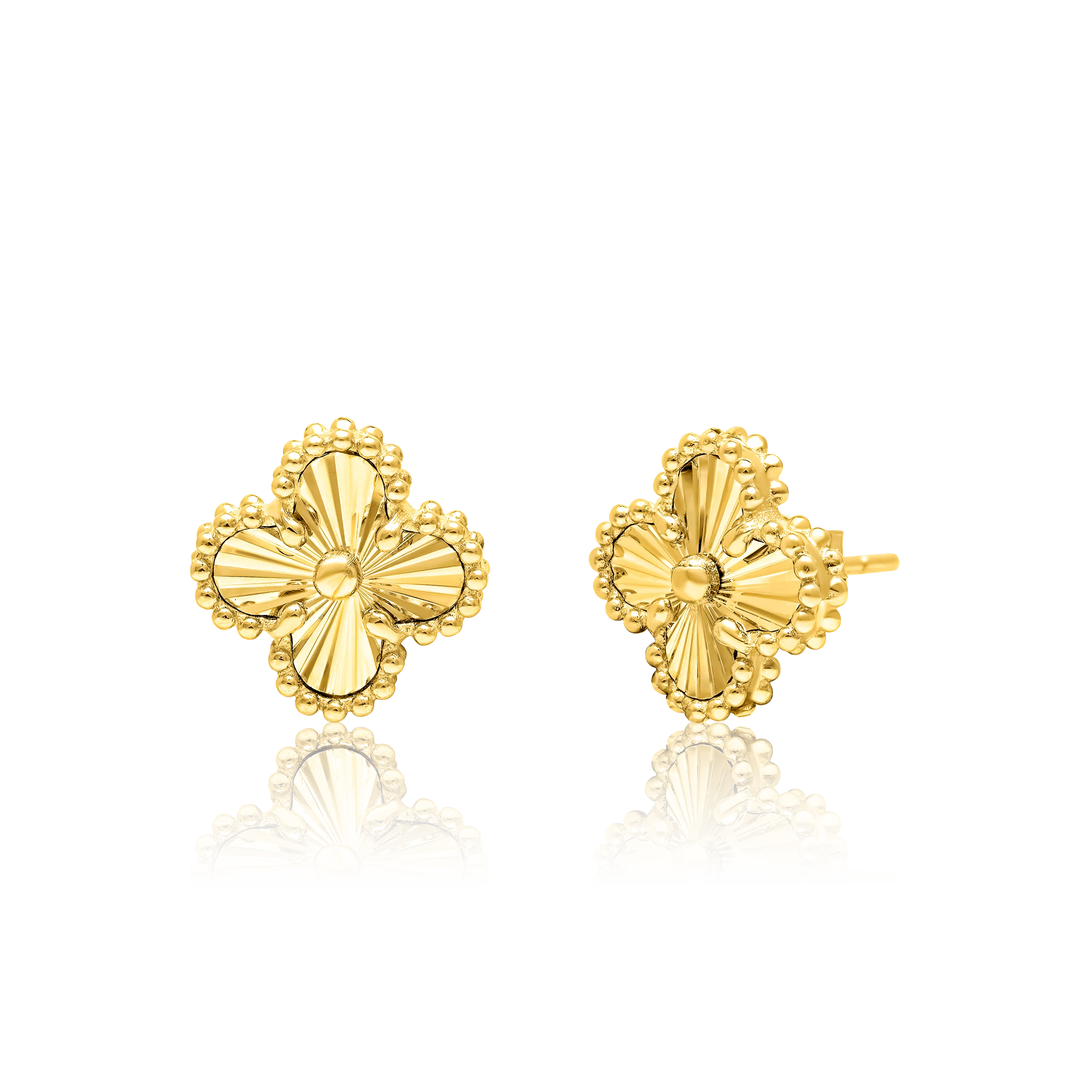 18K Pure Gold Flower Earring Set Talagold