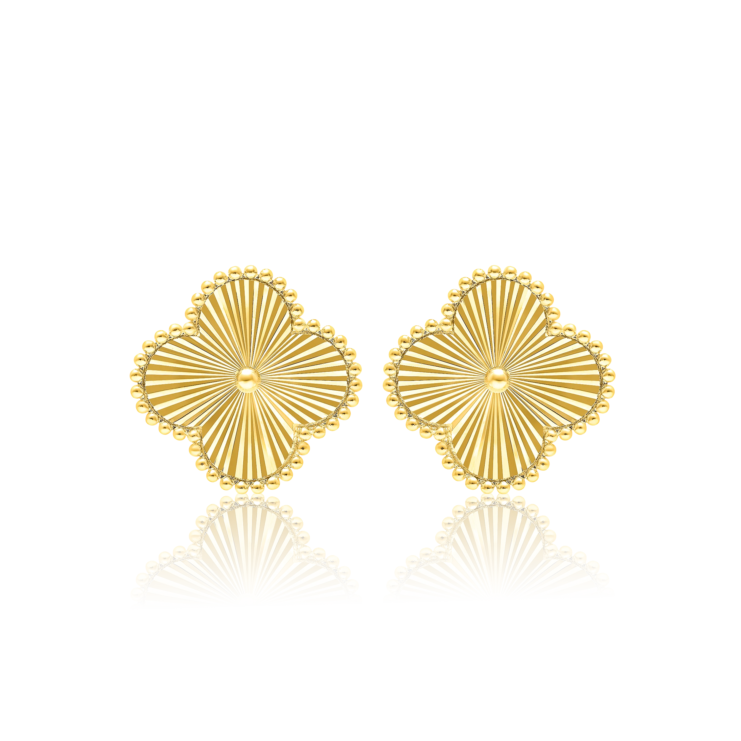 18K Pure Gold Flower Earring Set Talagold