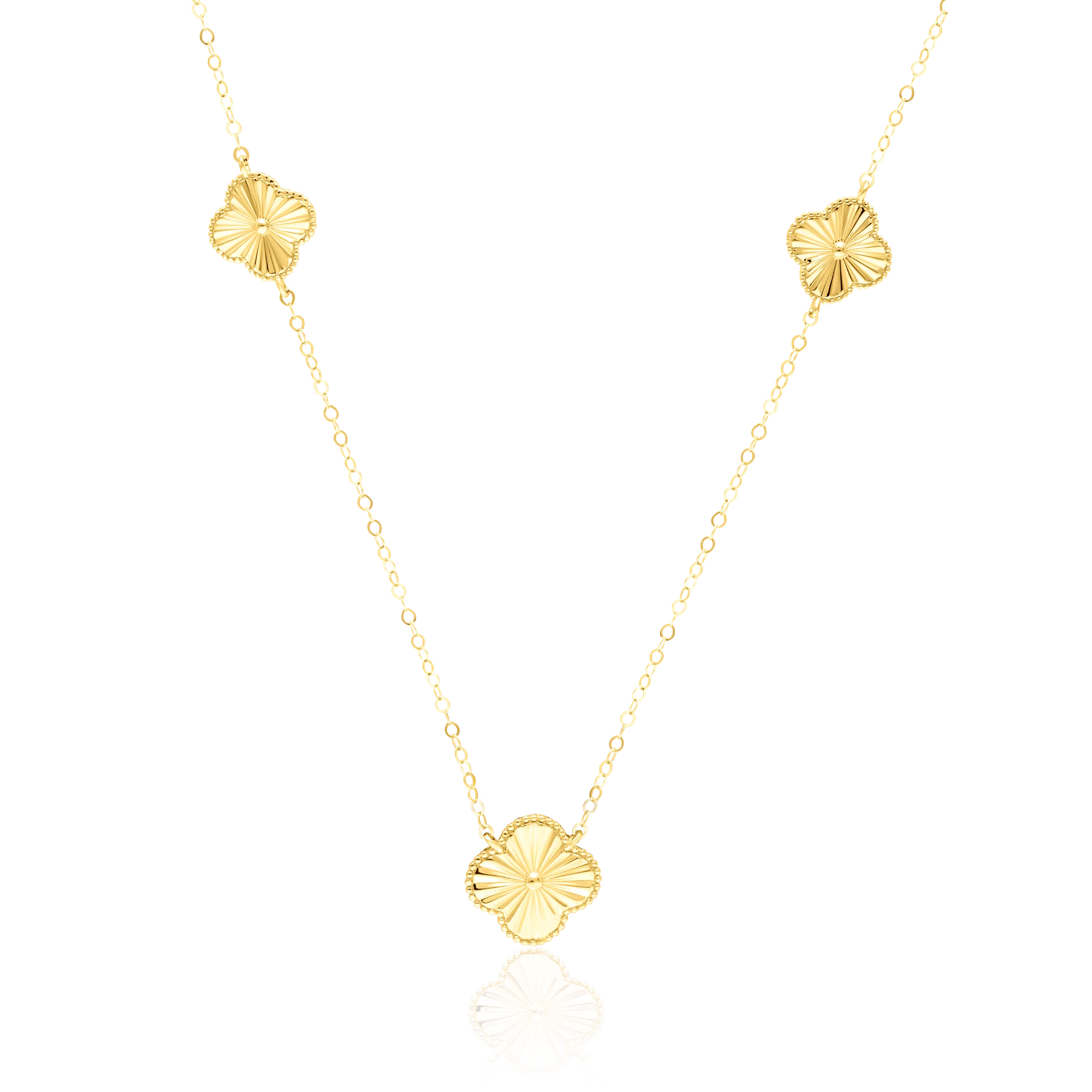 18K Pure Gold Flower Necklace Talagold