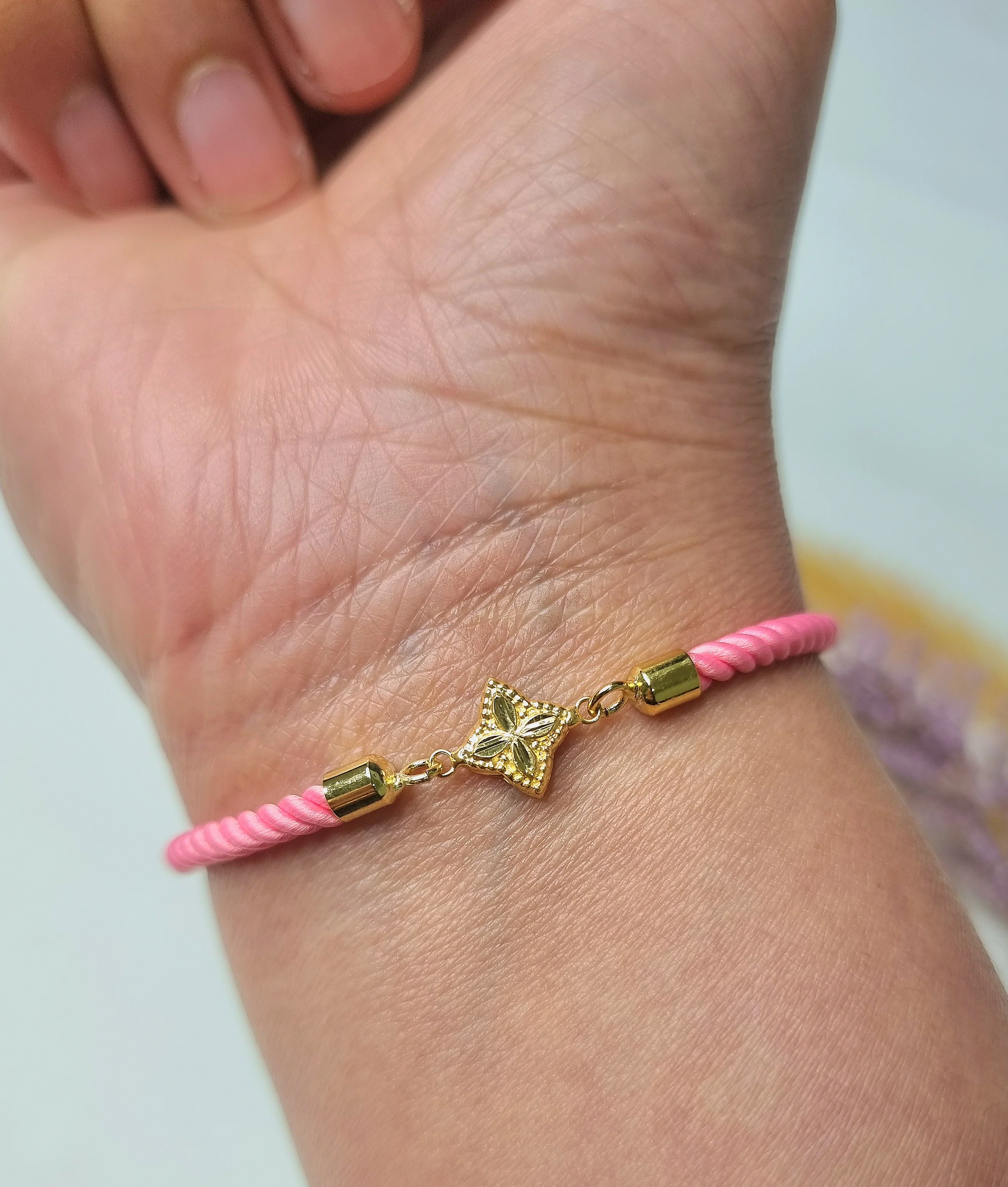 18K Pure Gold Flower Thread Bracelet Talagold - Image 10