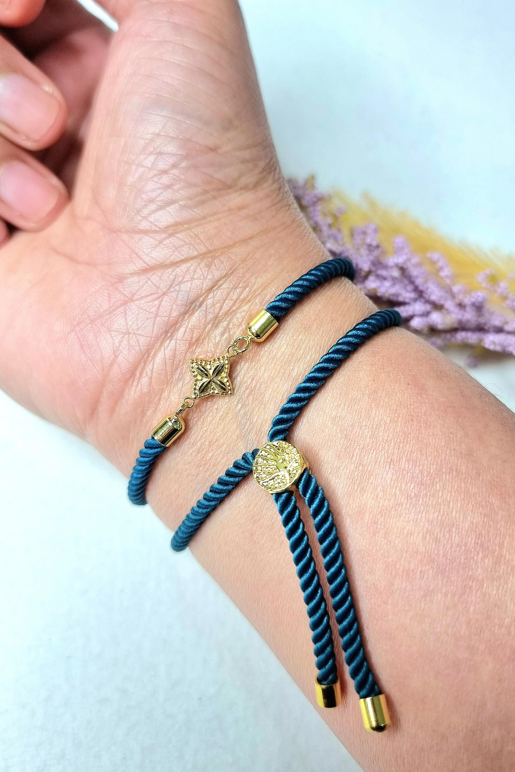 18K Pure Gold Flower Thread Bracelet Talagold - Image 12