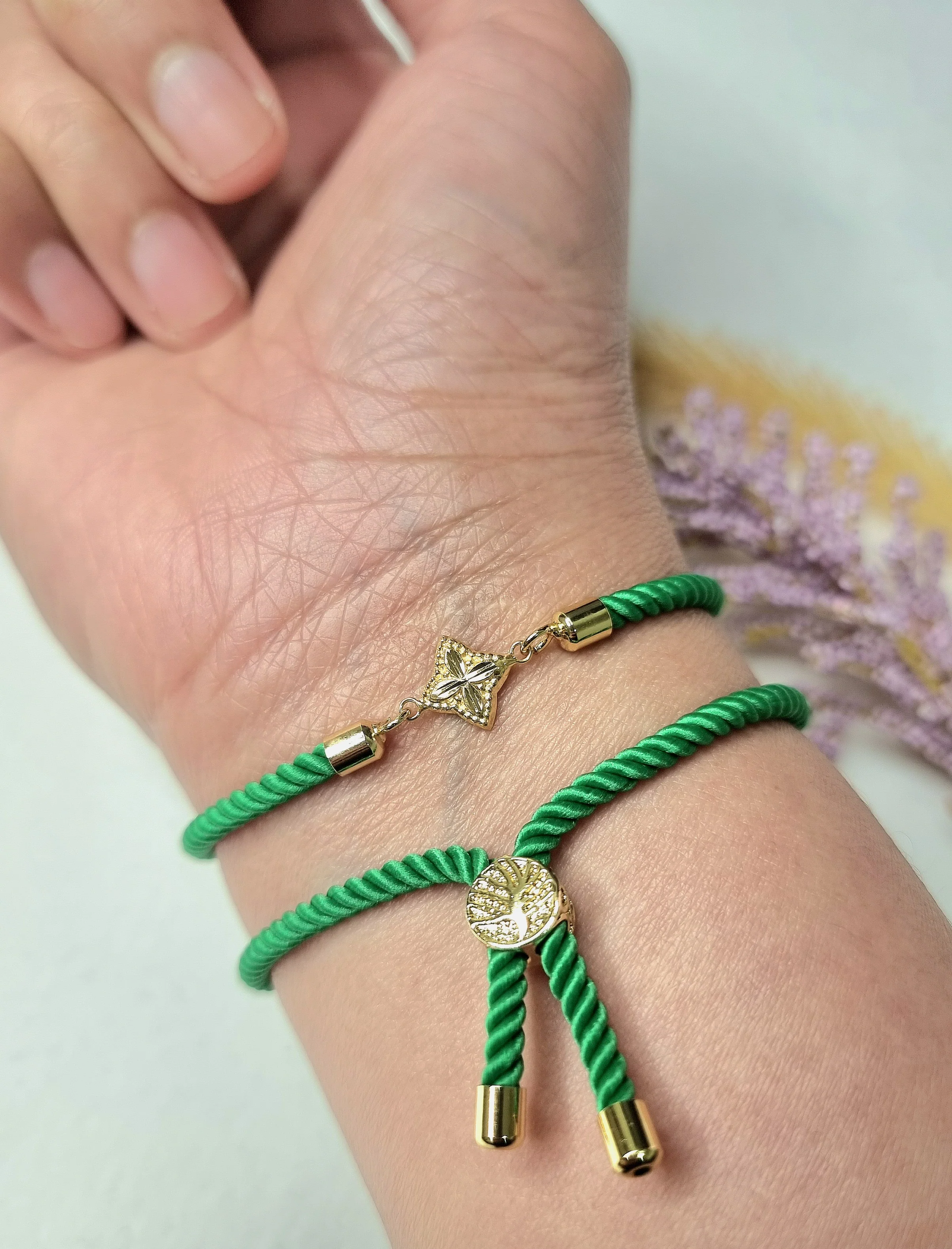 18K Pure Gold Flower Thread Bracelet Talagold - Image 13